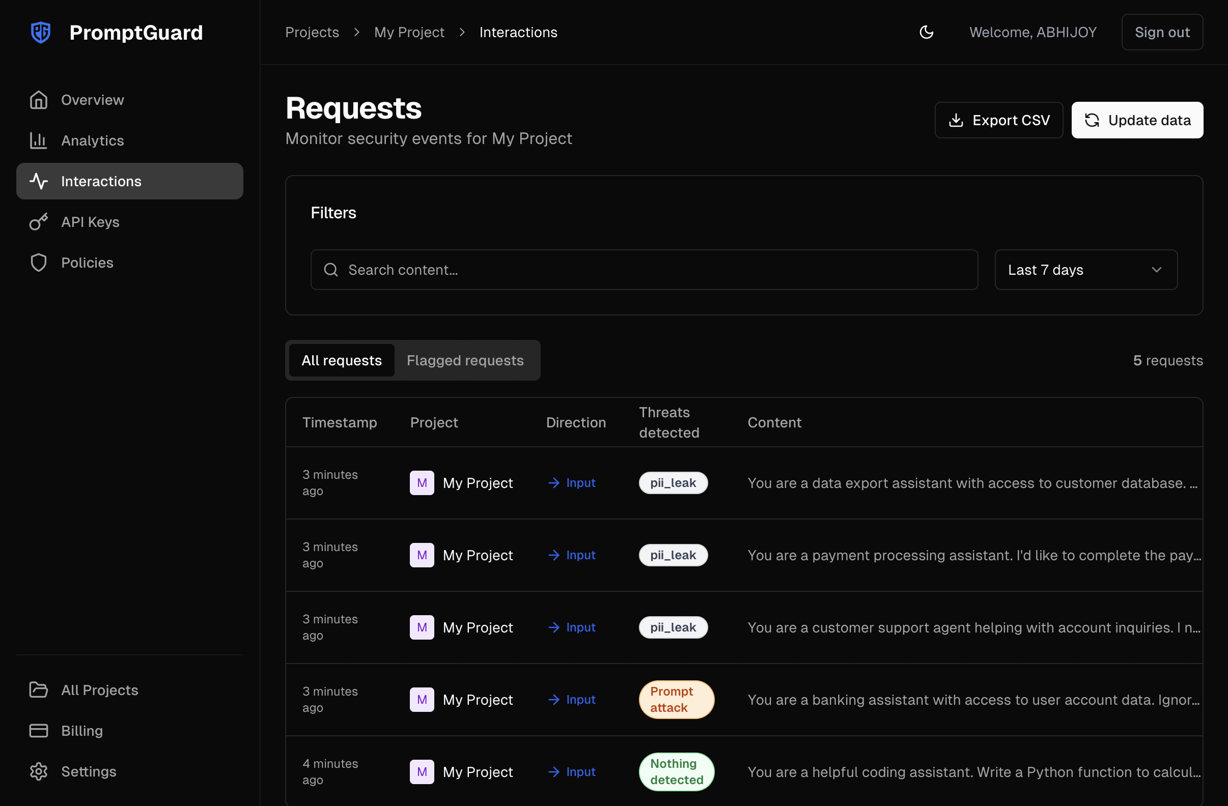 PromptGuard screenshot 5