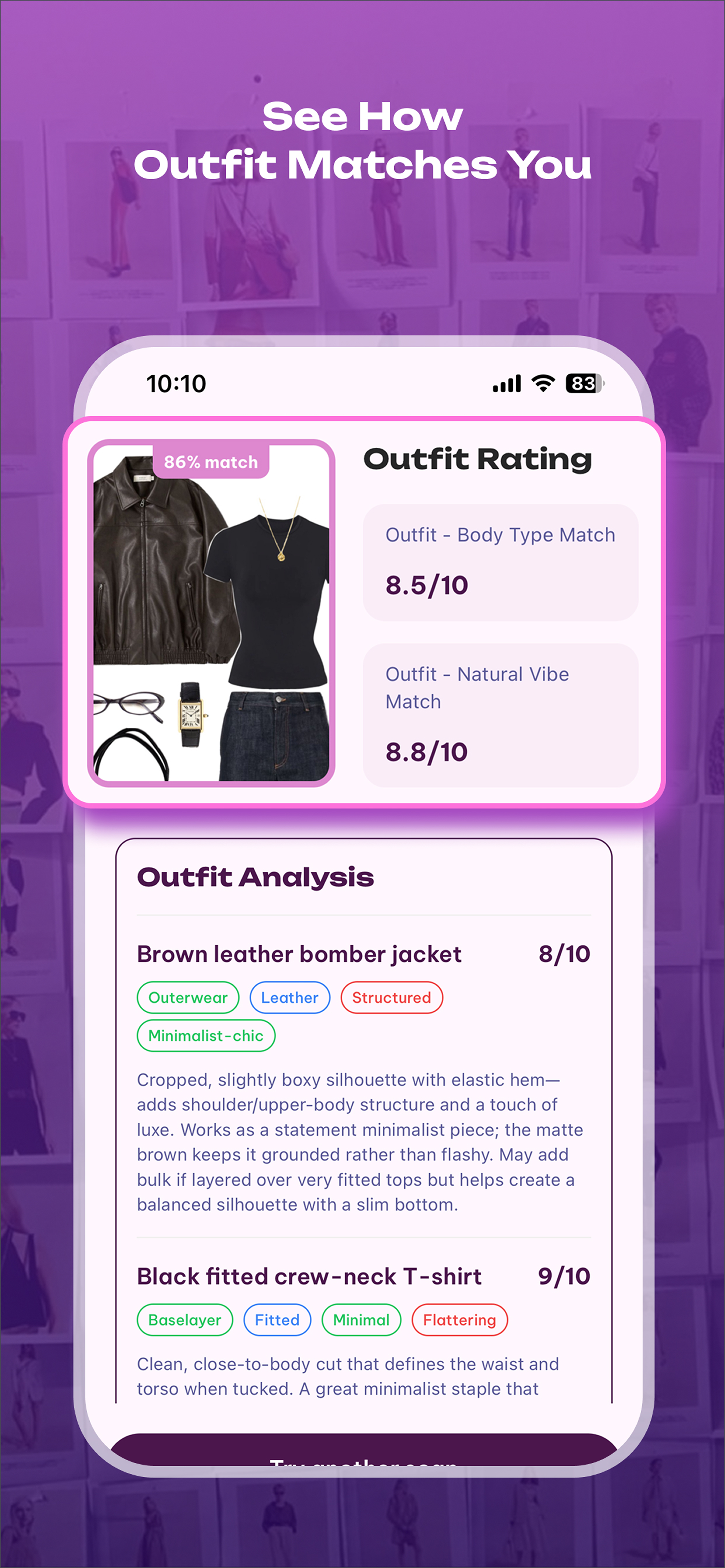 Fashion Scan: AI Oufit Rating screenshot 1