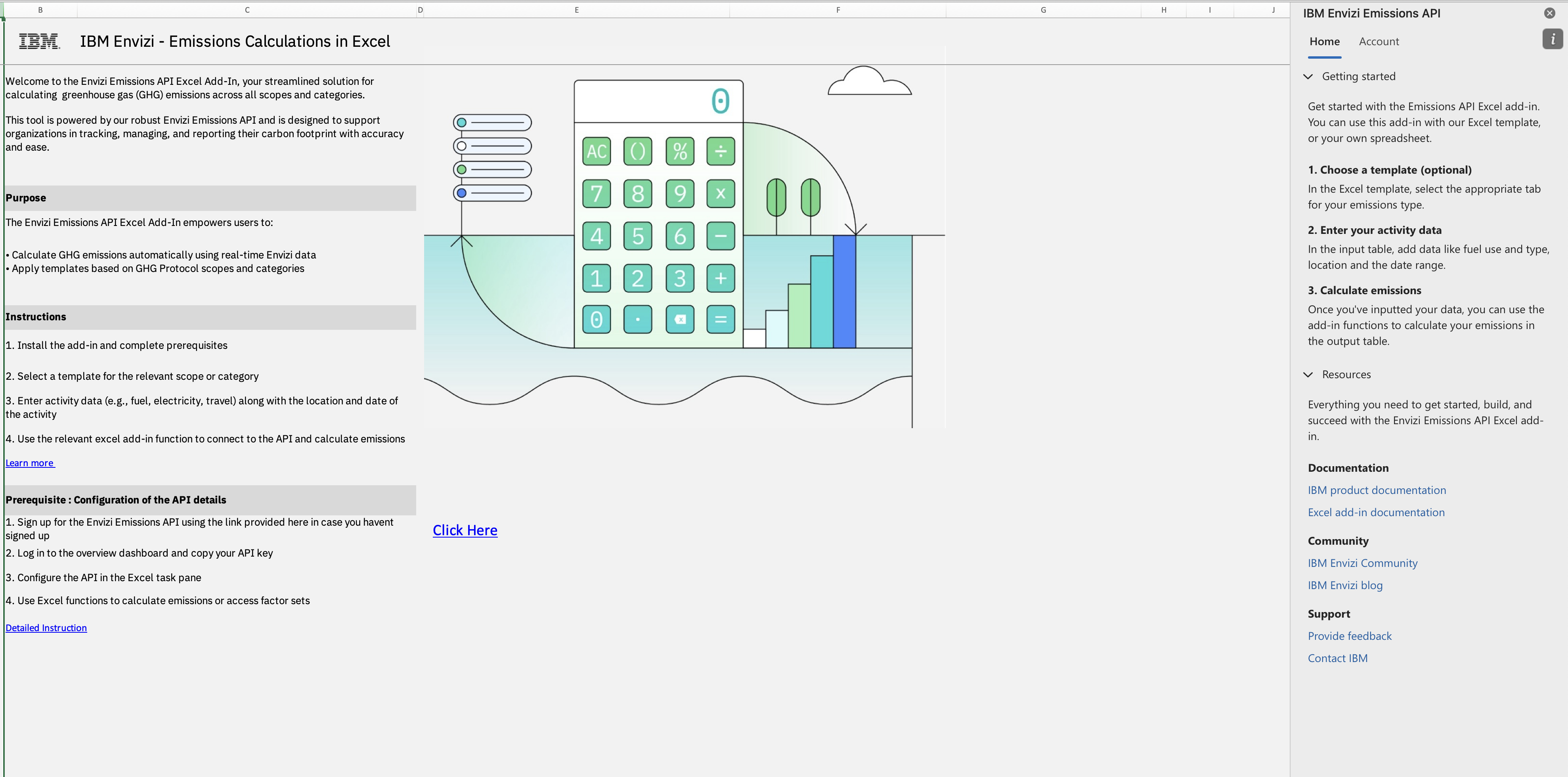 IBM Envizi Excel Emissions Calculator screenshot 2