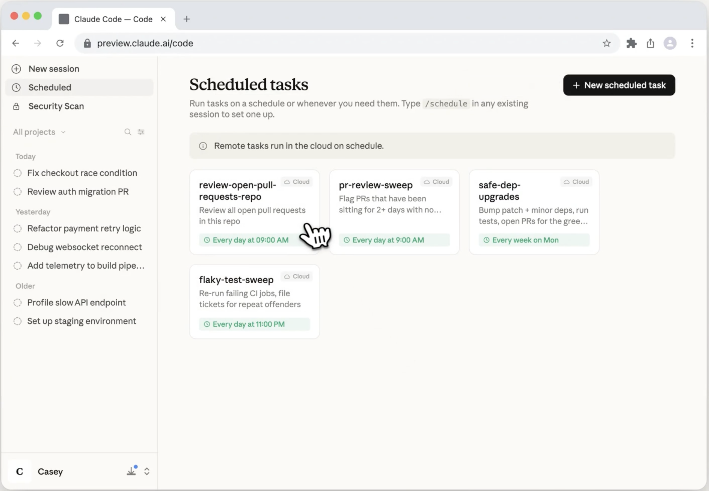 Claude Code Scheduled Tasks  screenshot 1