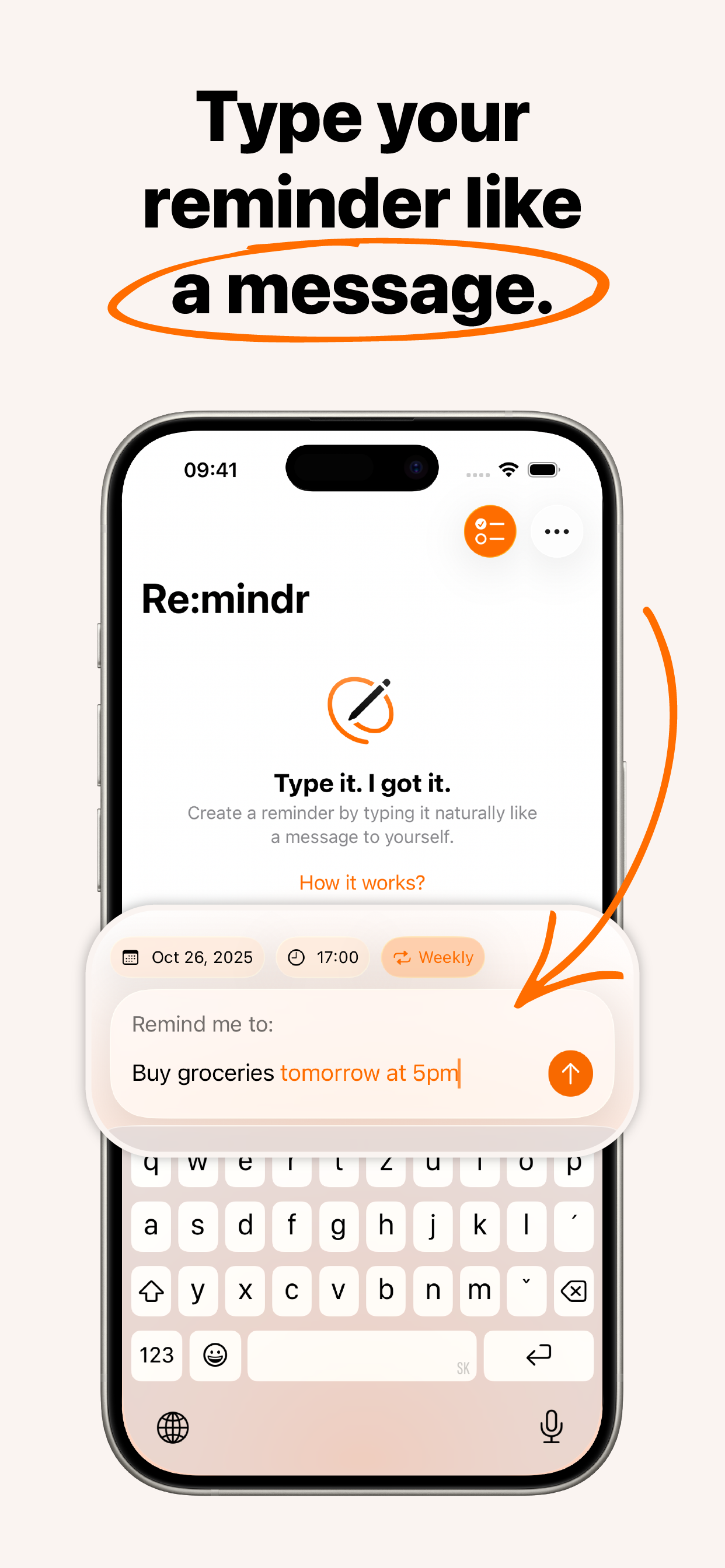 Re:mindr screenshot 1