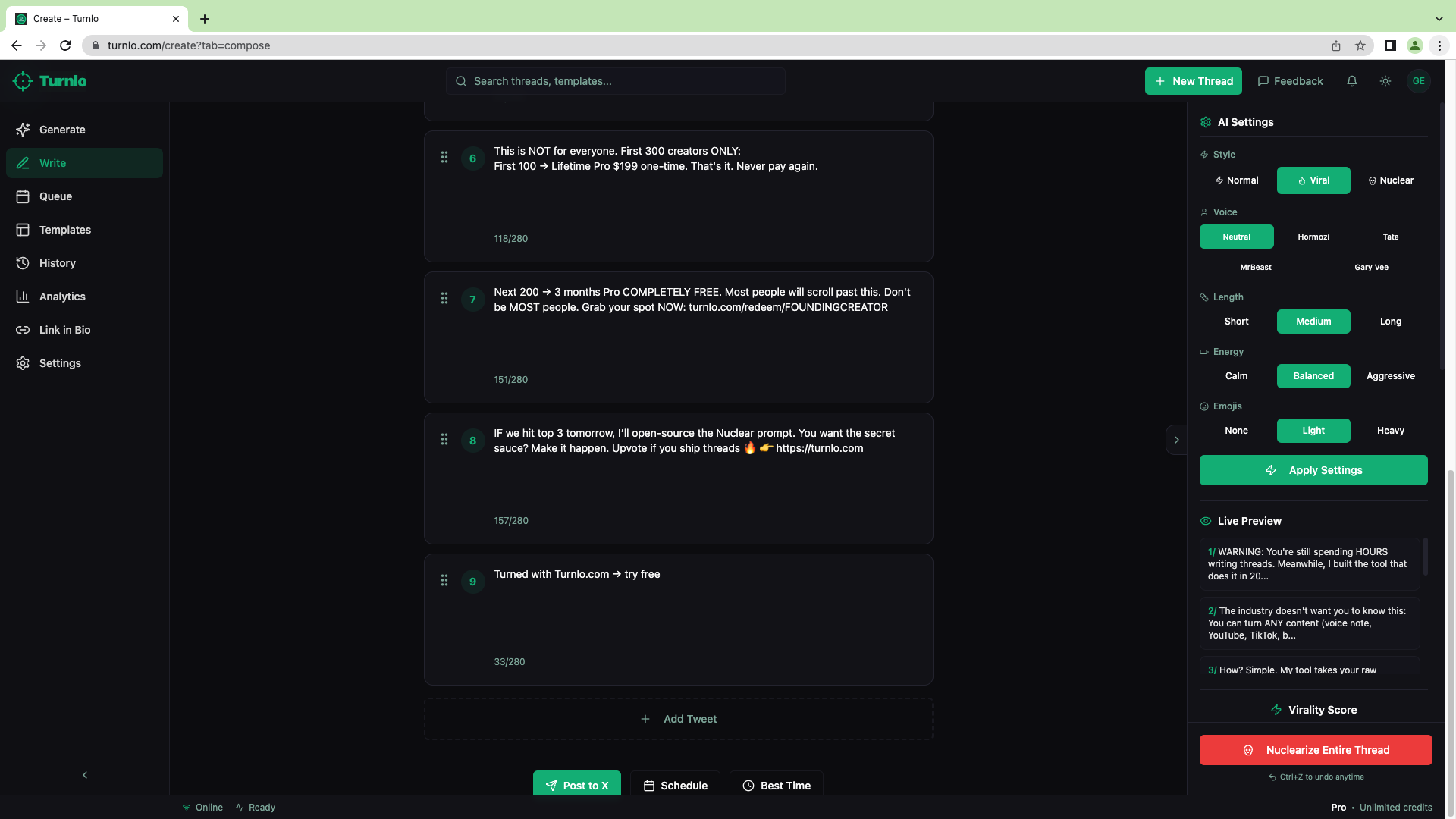 Turnlo – Voice → Nuclear threads in 20s screenshot 3