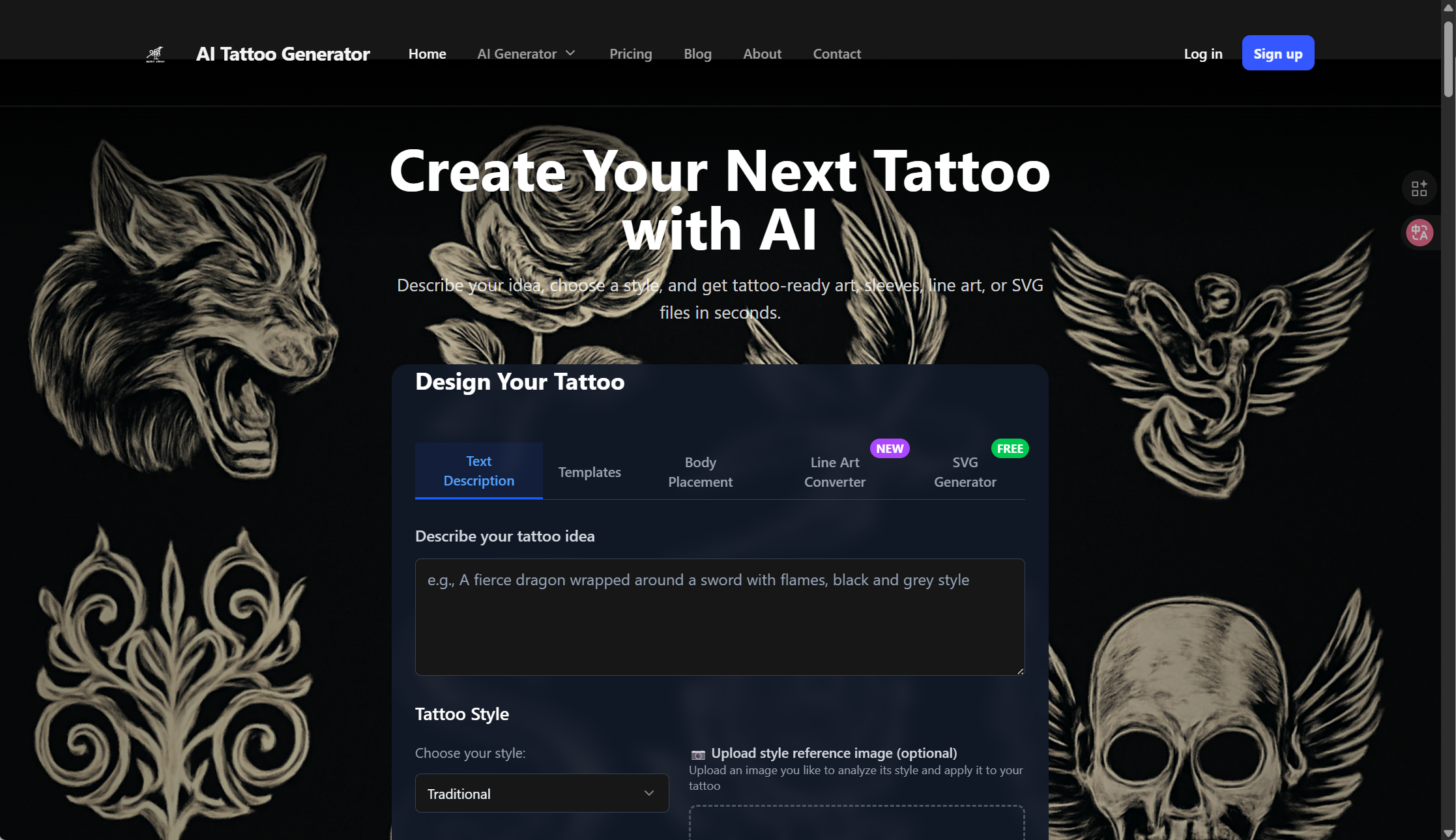 Ai tattoogenerator screenshot 1