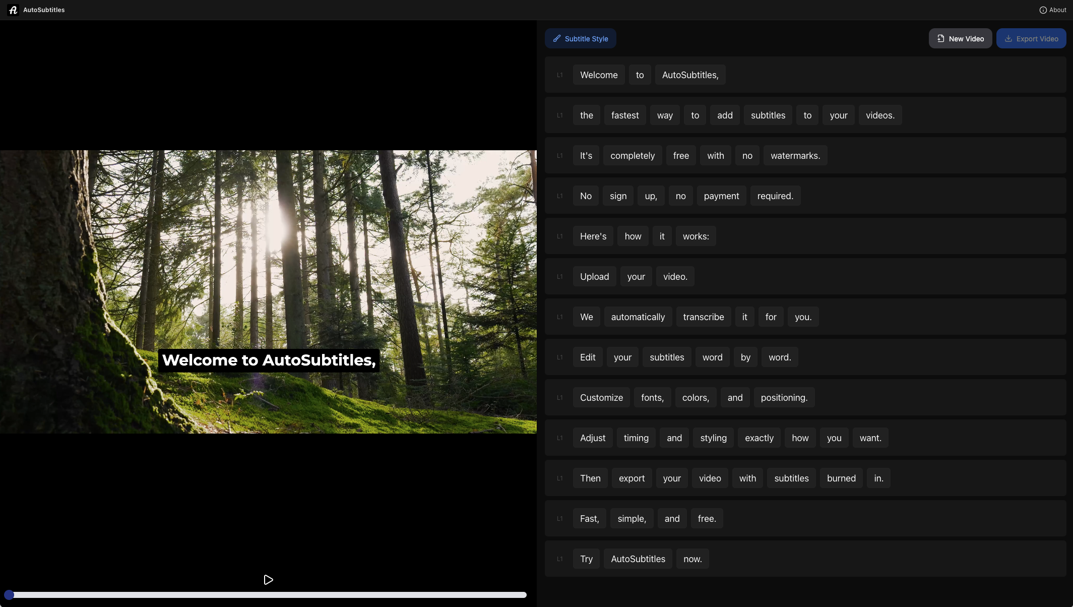 AutoSubtitles screenshot 1