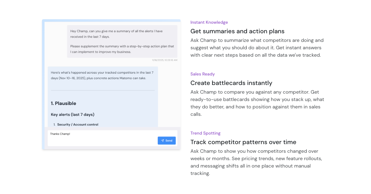 Champ: Competitive Intelligence AI Agent screenshot 2