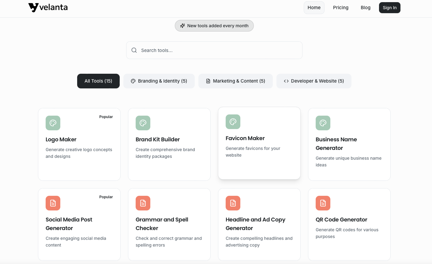 Velanta.io screenshot 2
