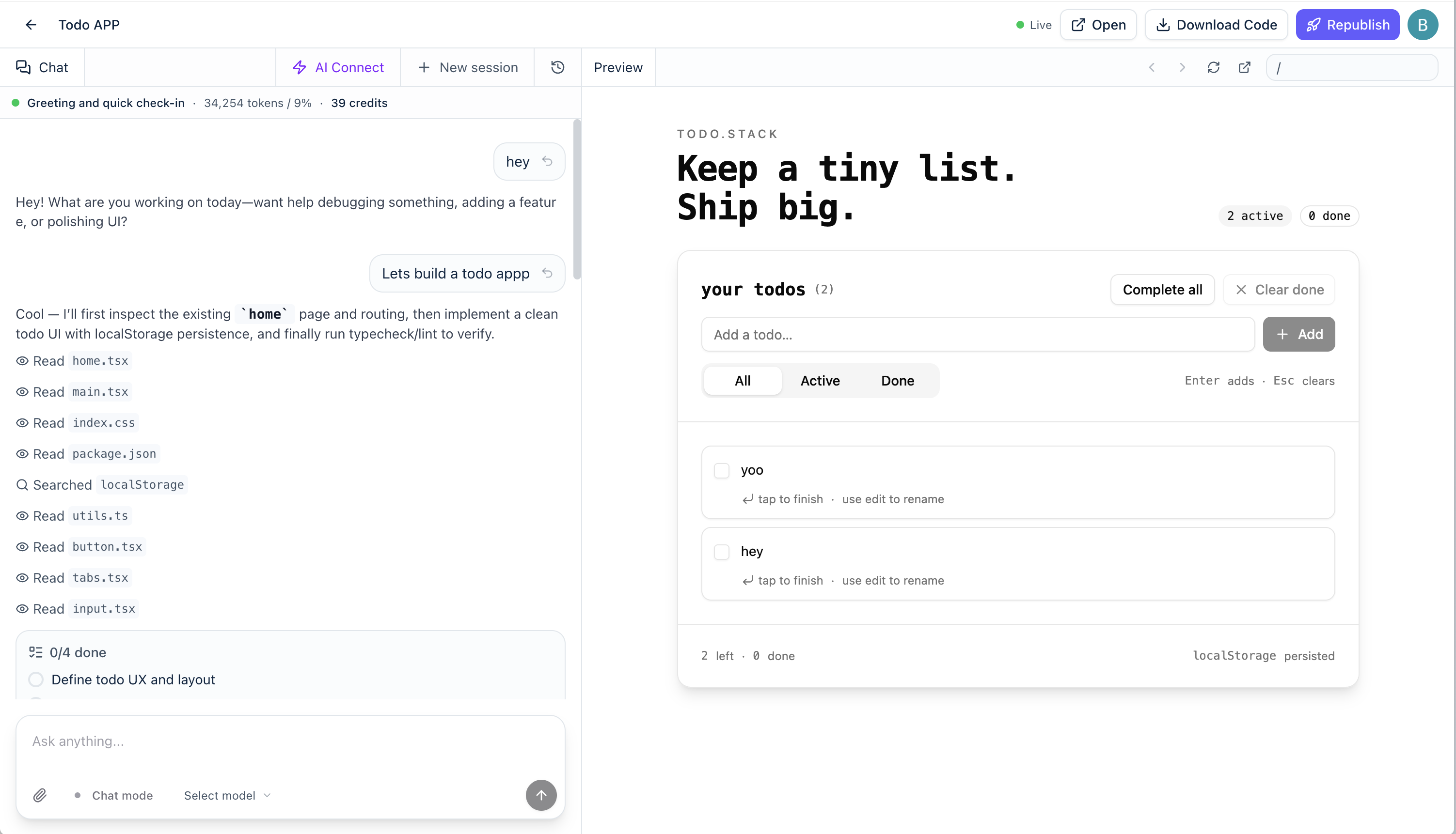 Open Source Lovable - bring your AI screenshot 2