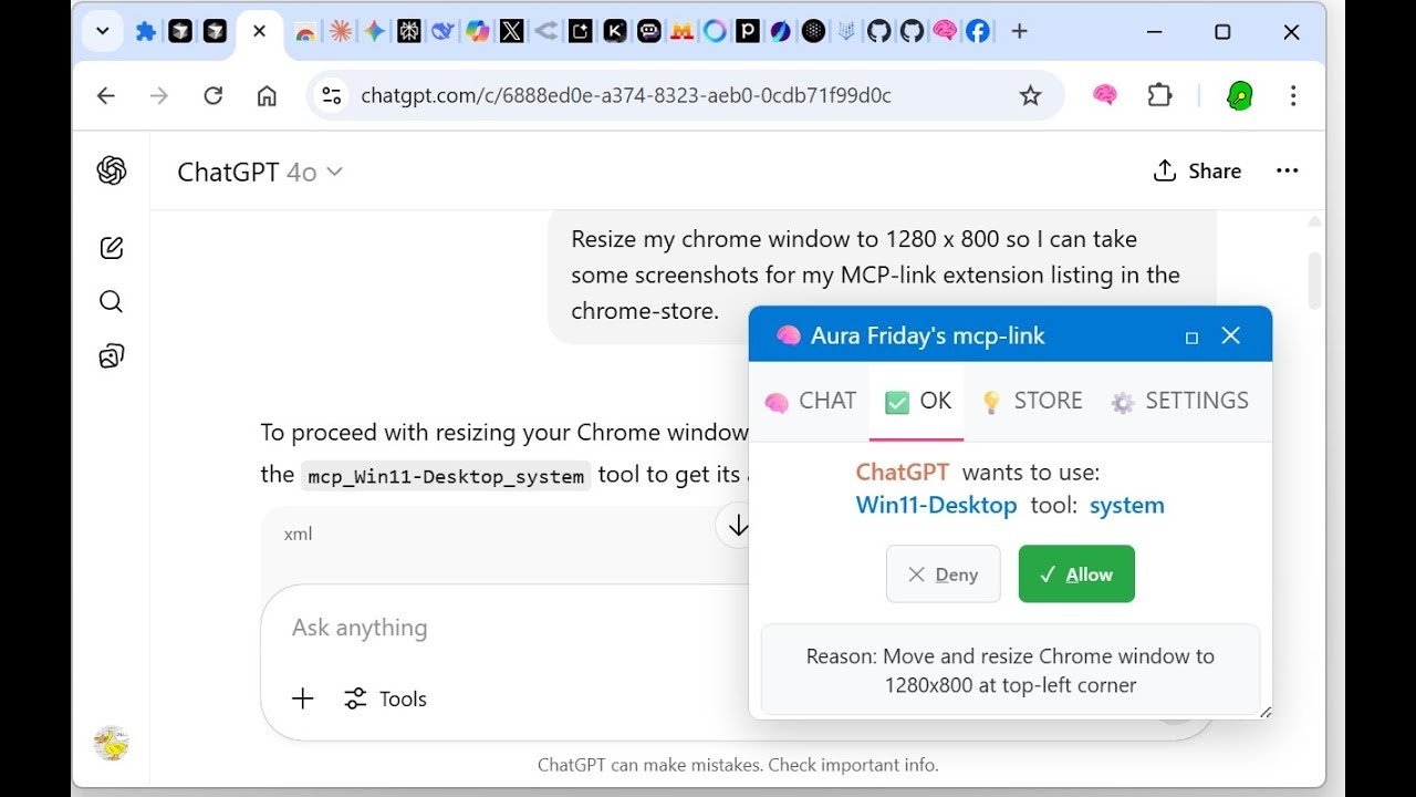 Aura Friday's MCP-Link server screenshot 1