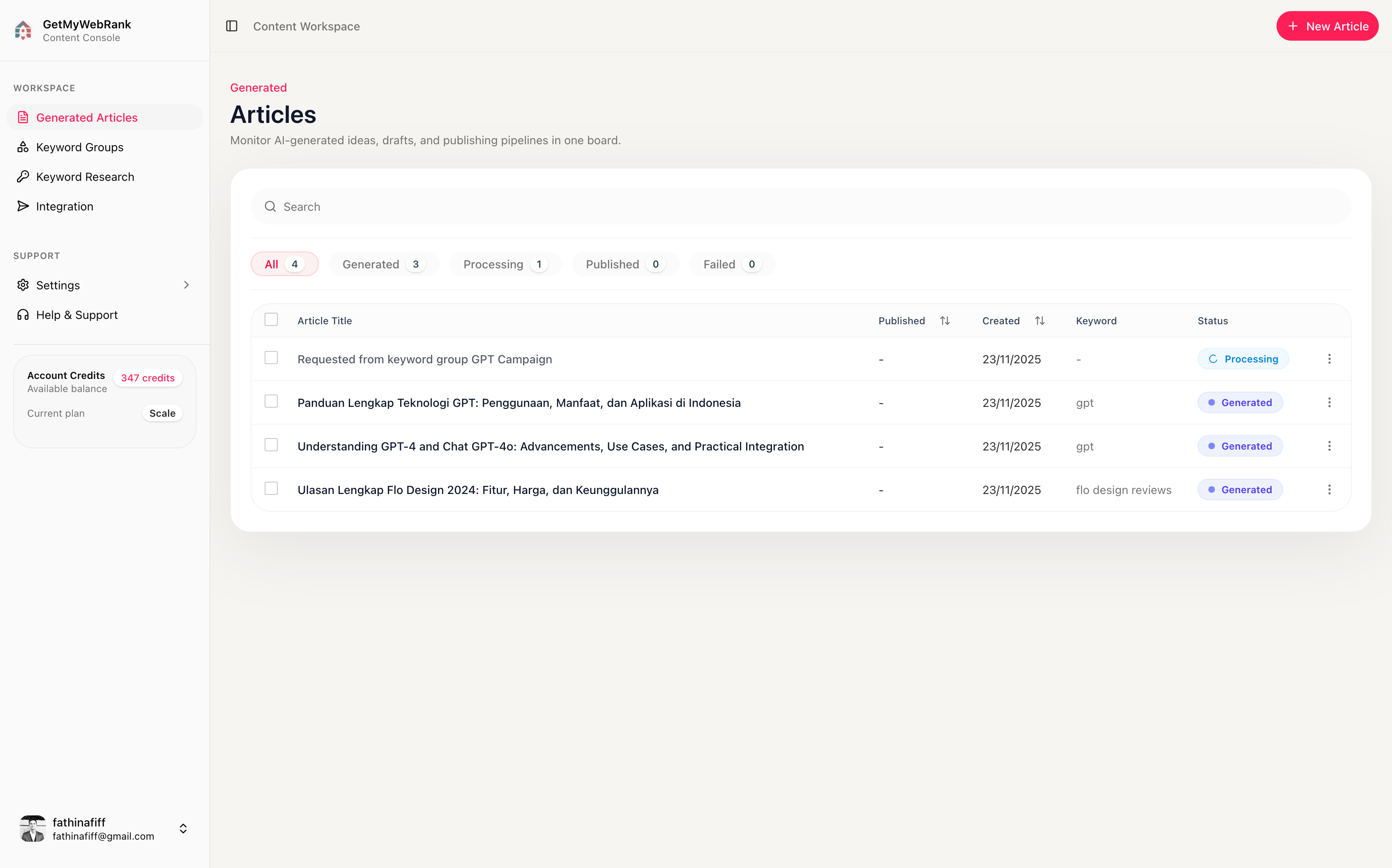 GetMyWebRank - SEO Autopilot screenshot 2