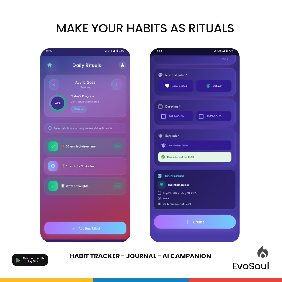 EvoSoul-AI Journal, Habit & Mood Tracker screenshot 3