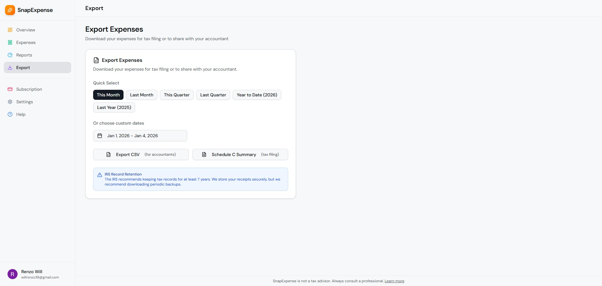 SnapExpense screenshot 5