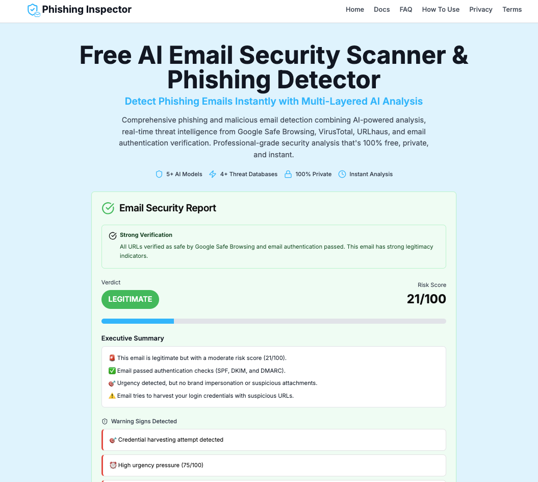 Phishing Inspector screenshot 2