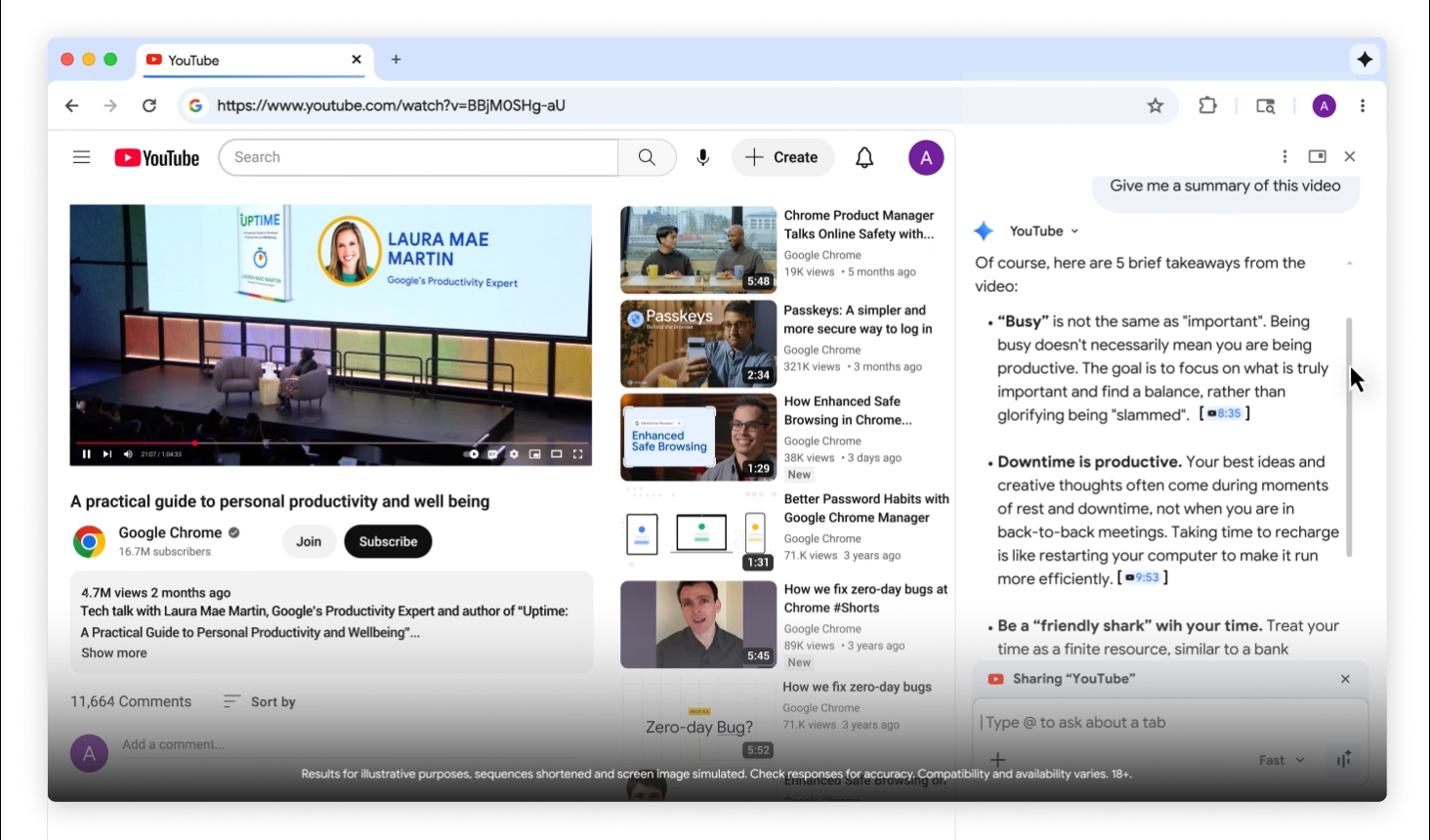 Google Gemini in Chrome screenshot 5