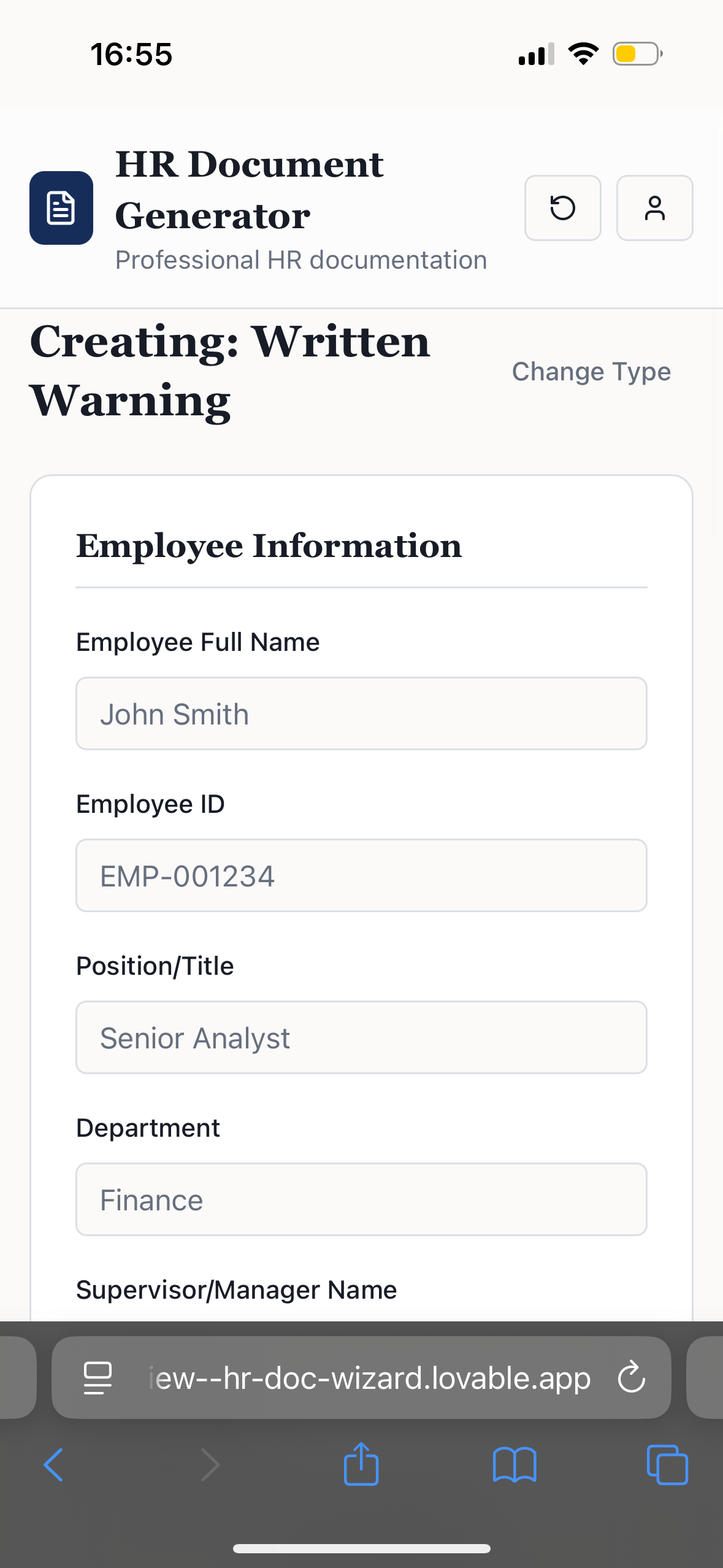 HR Document Generator screenshot 3