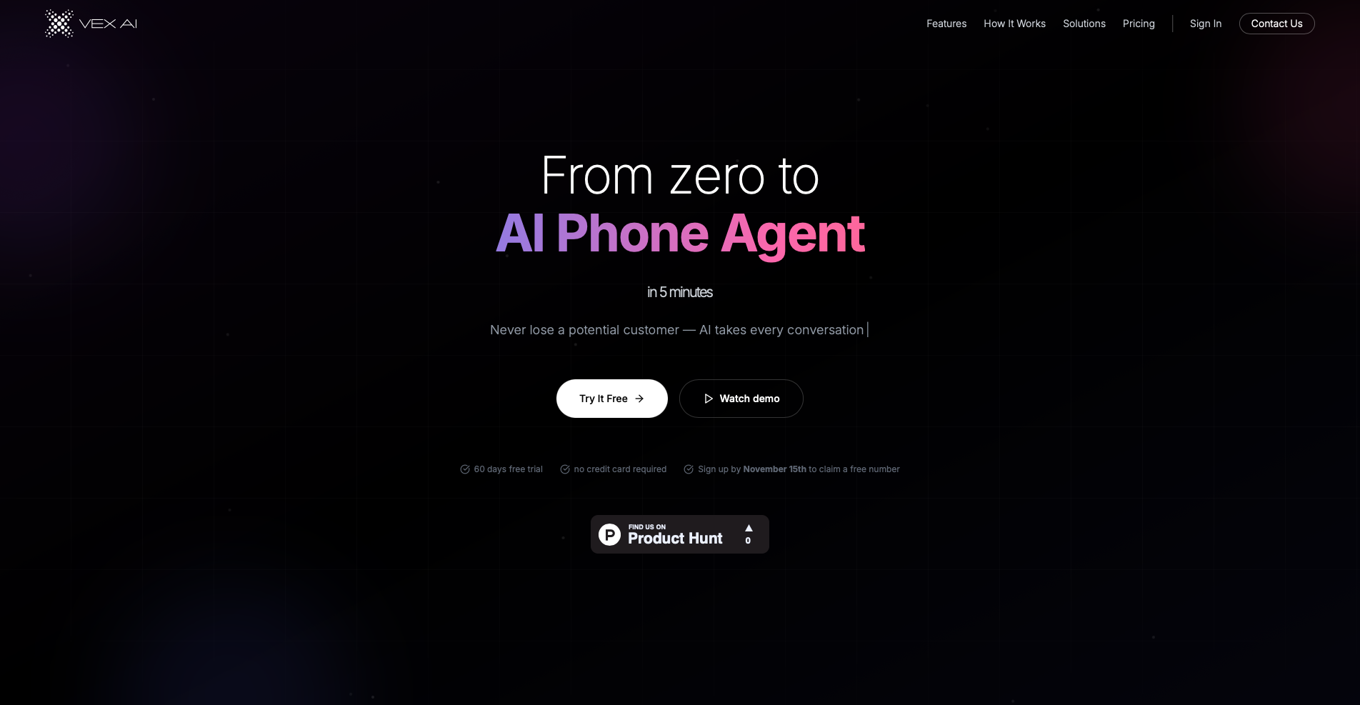 vex - AI voice agent screenshot 1