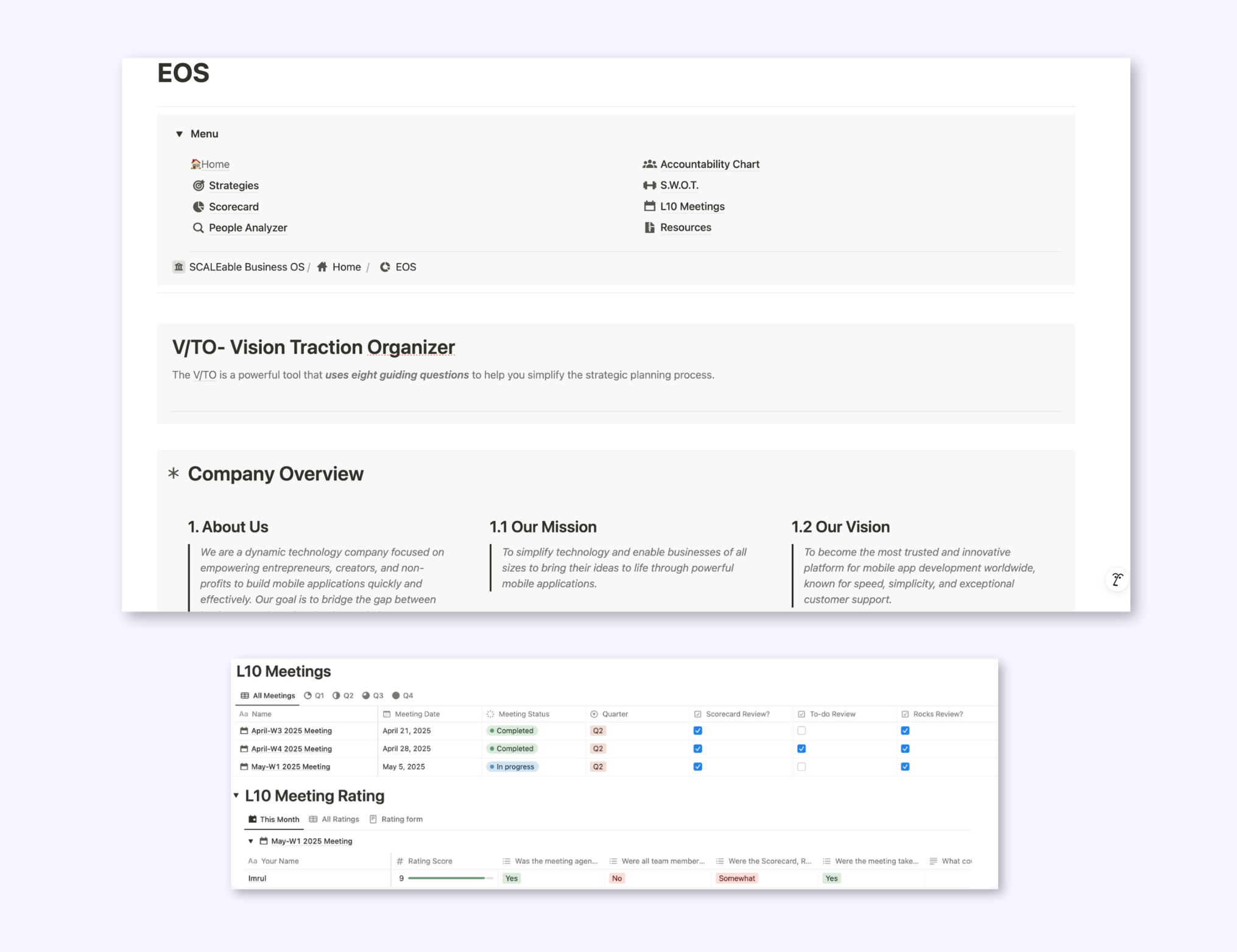 Notion-EOS Business Operating System screenshot 3