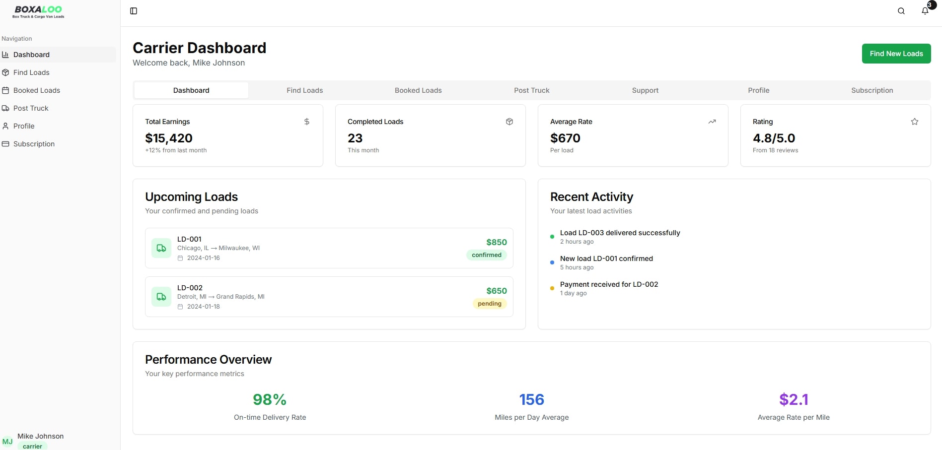 Load Board for Box Trucks & Cargo Vans screenshot 5