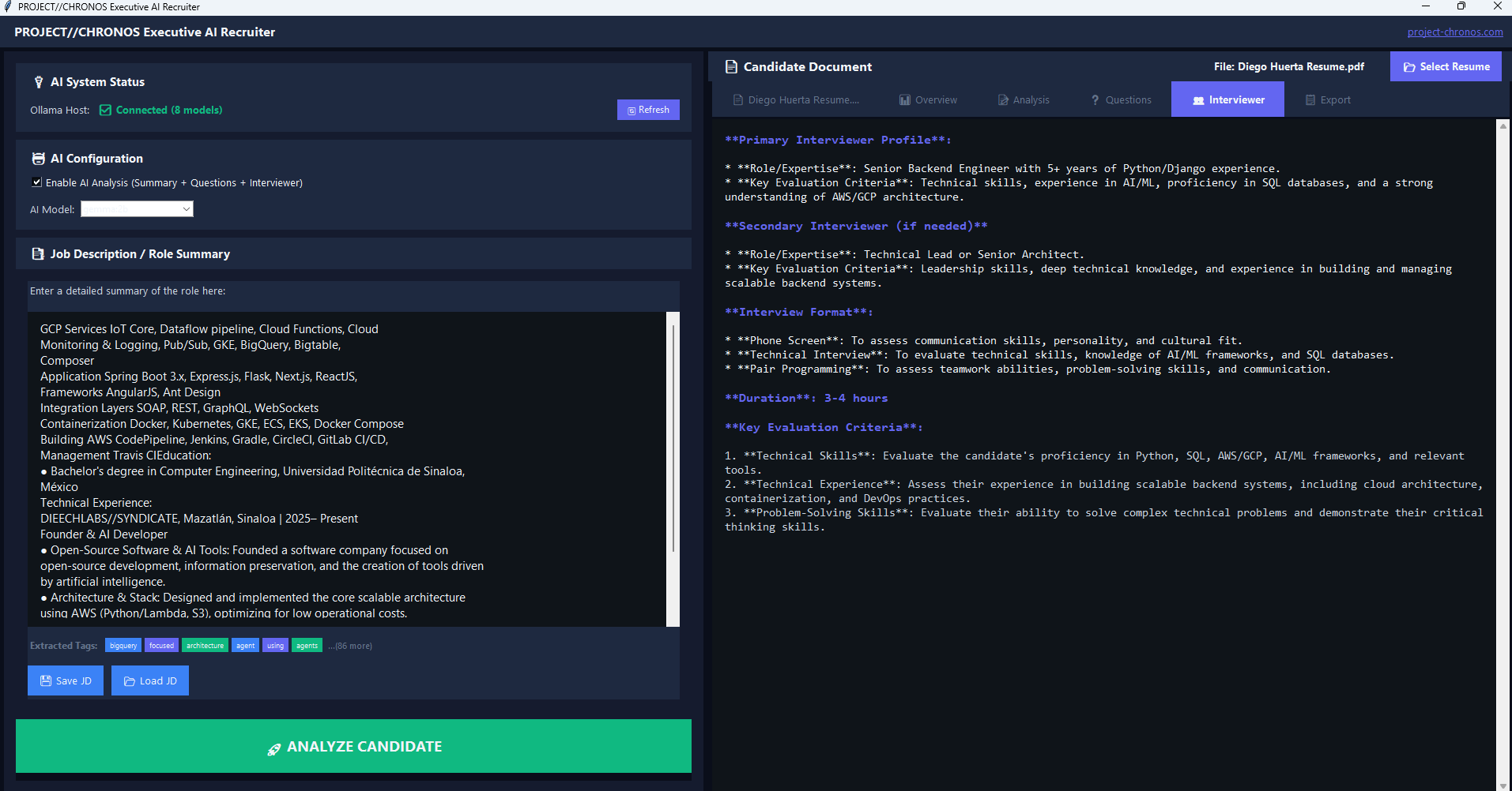 PROJECT//CHRONOS: The Offline AI Resume screenshot 3