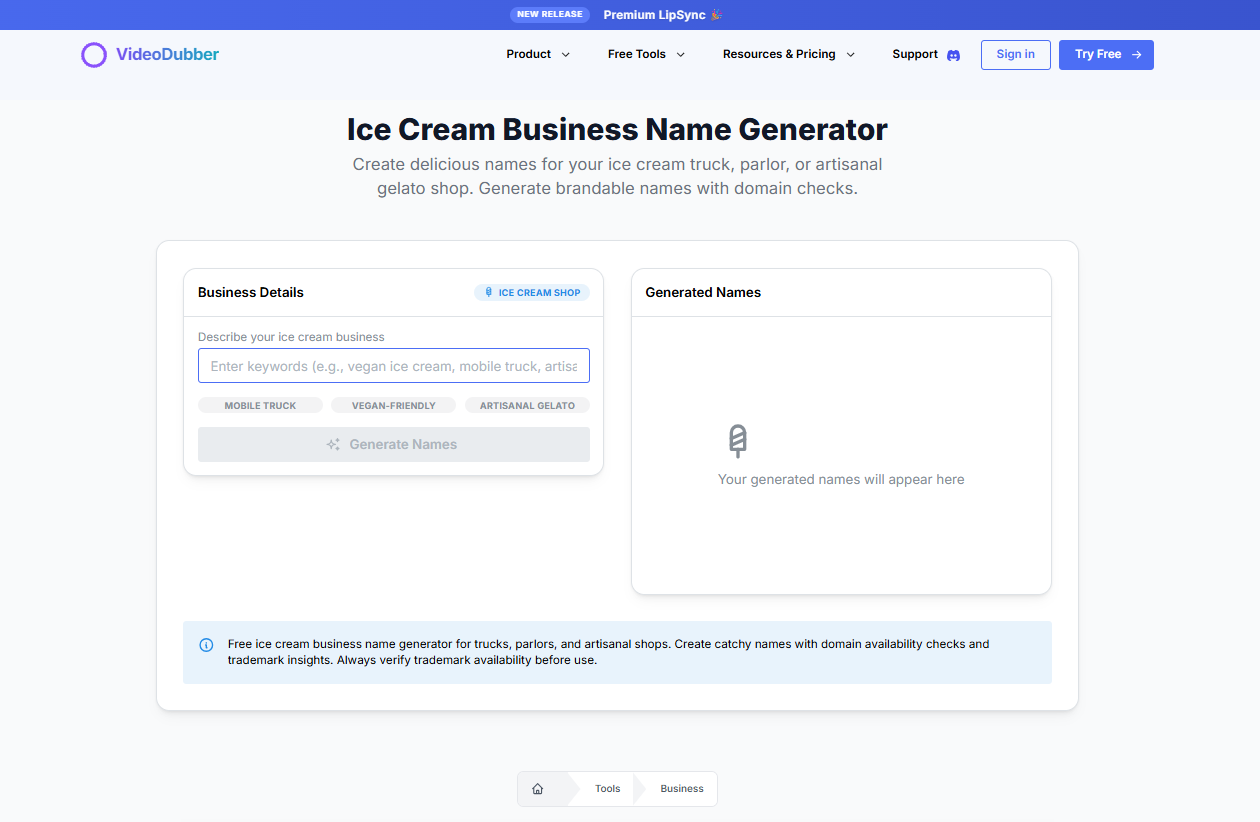 Ice Cream Business Name Generator screenshot 2