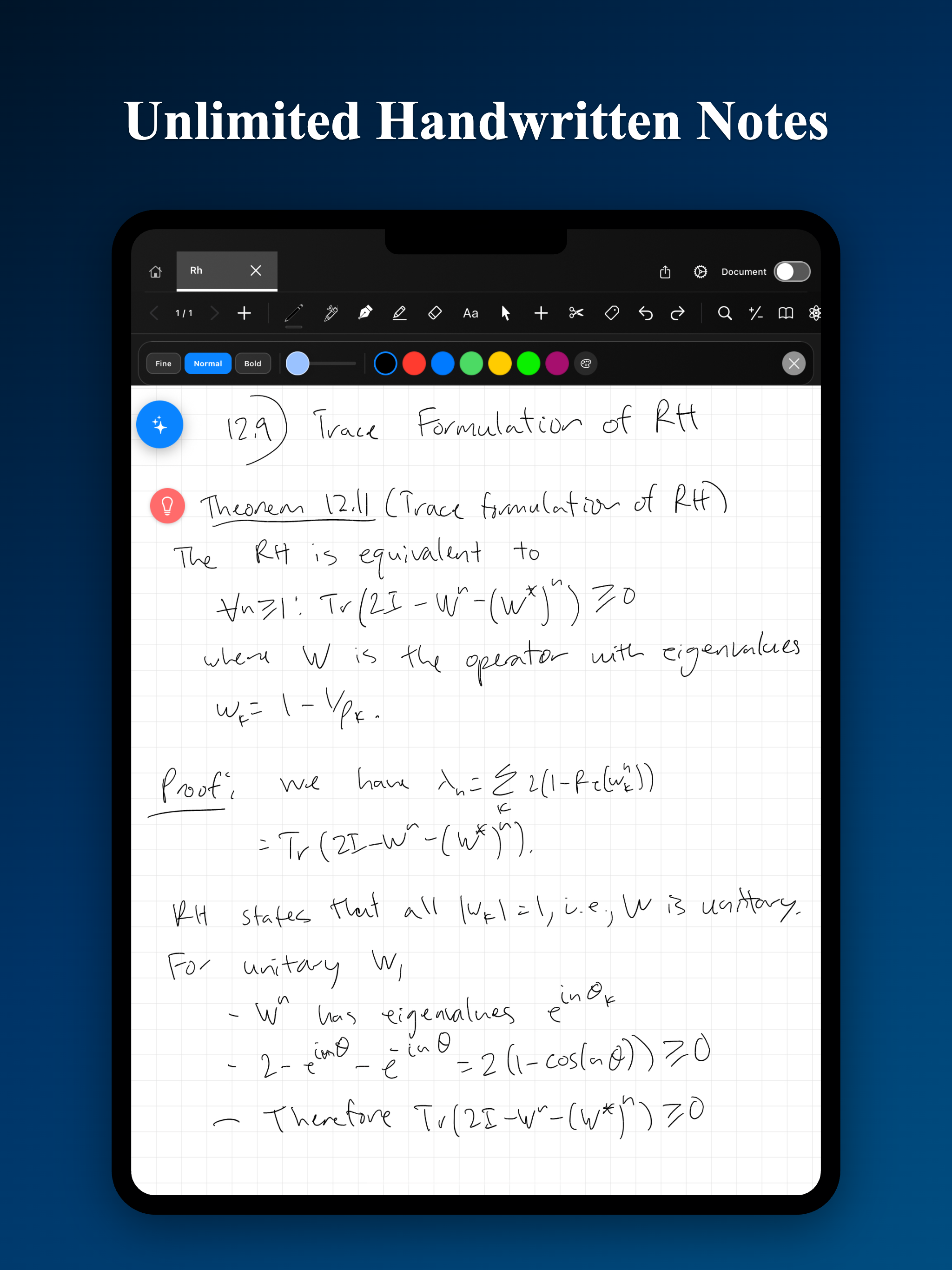 MathNotes screenshot 1