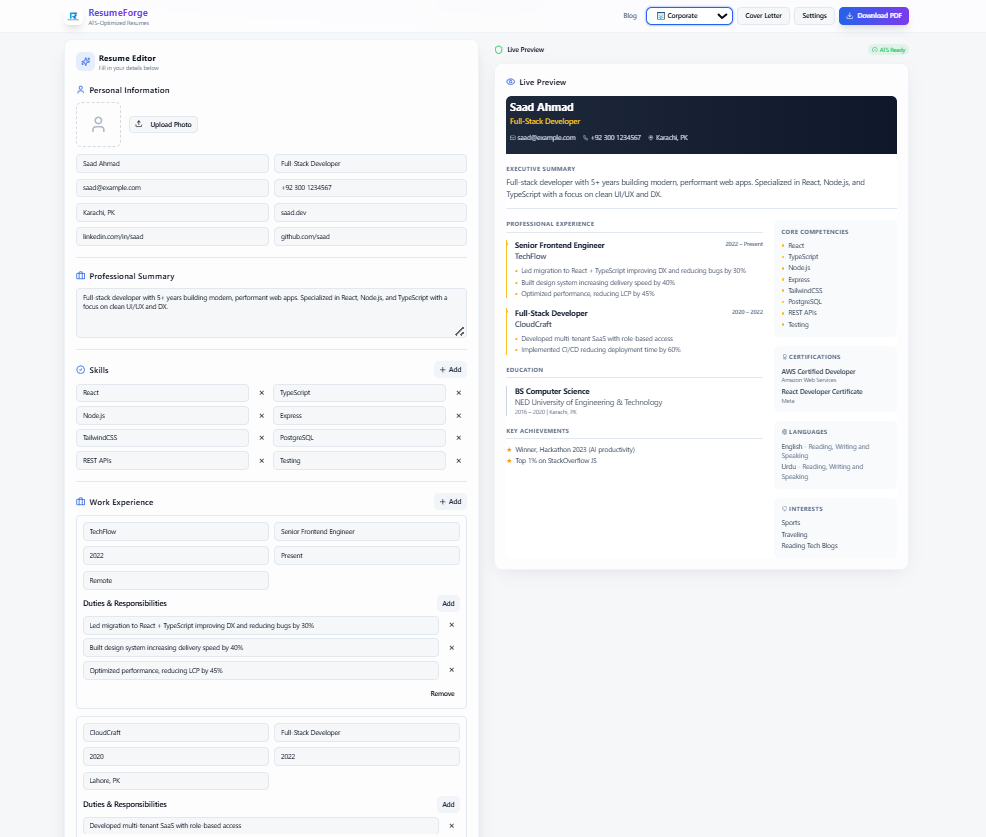 ResumeForge screenshot 3