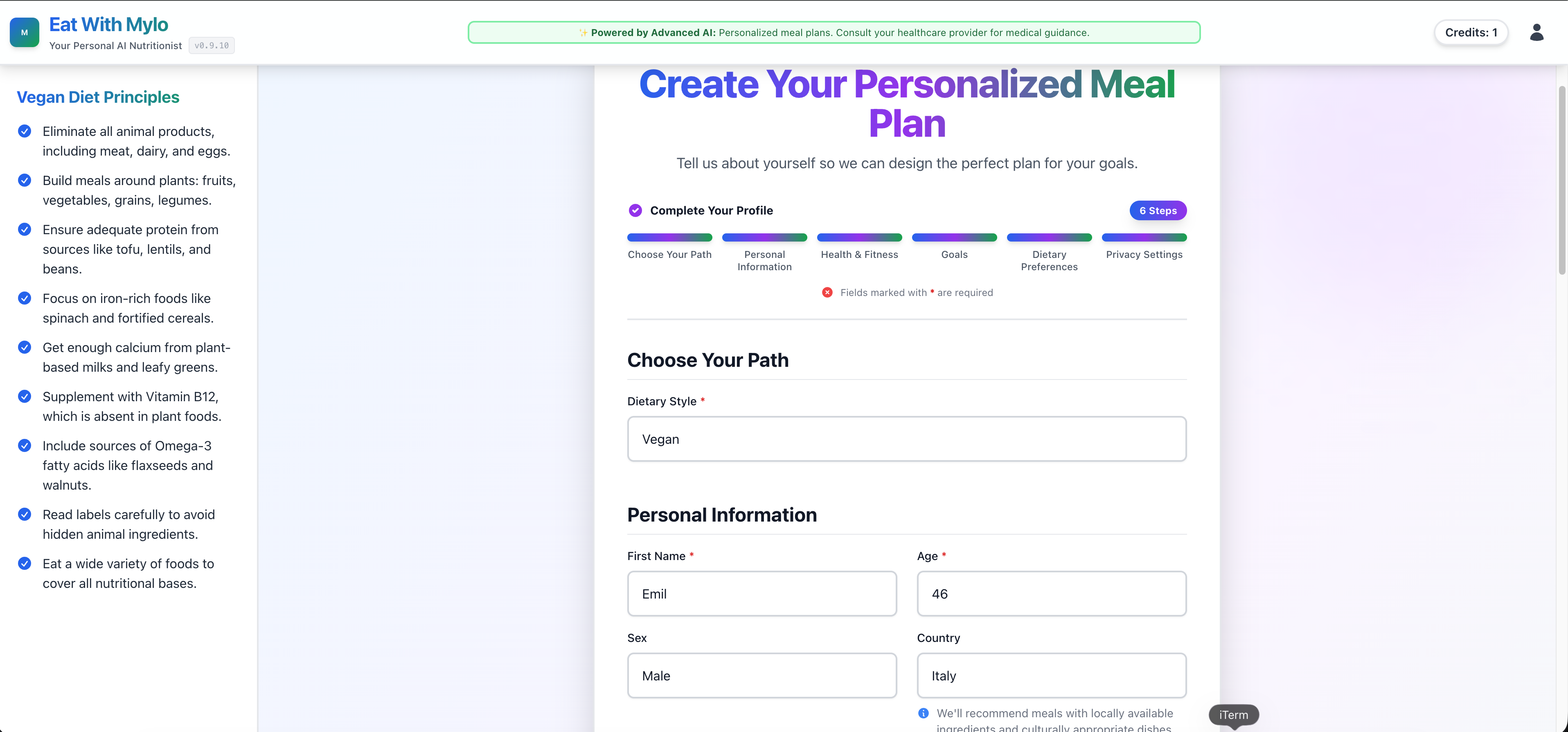 Mylo – Multi-Agent AI Nutrition Coach screenshot 6