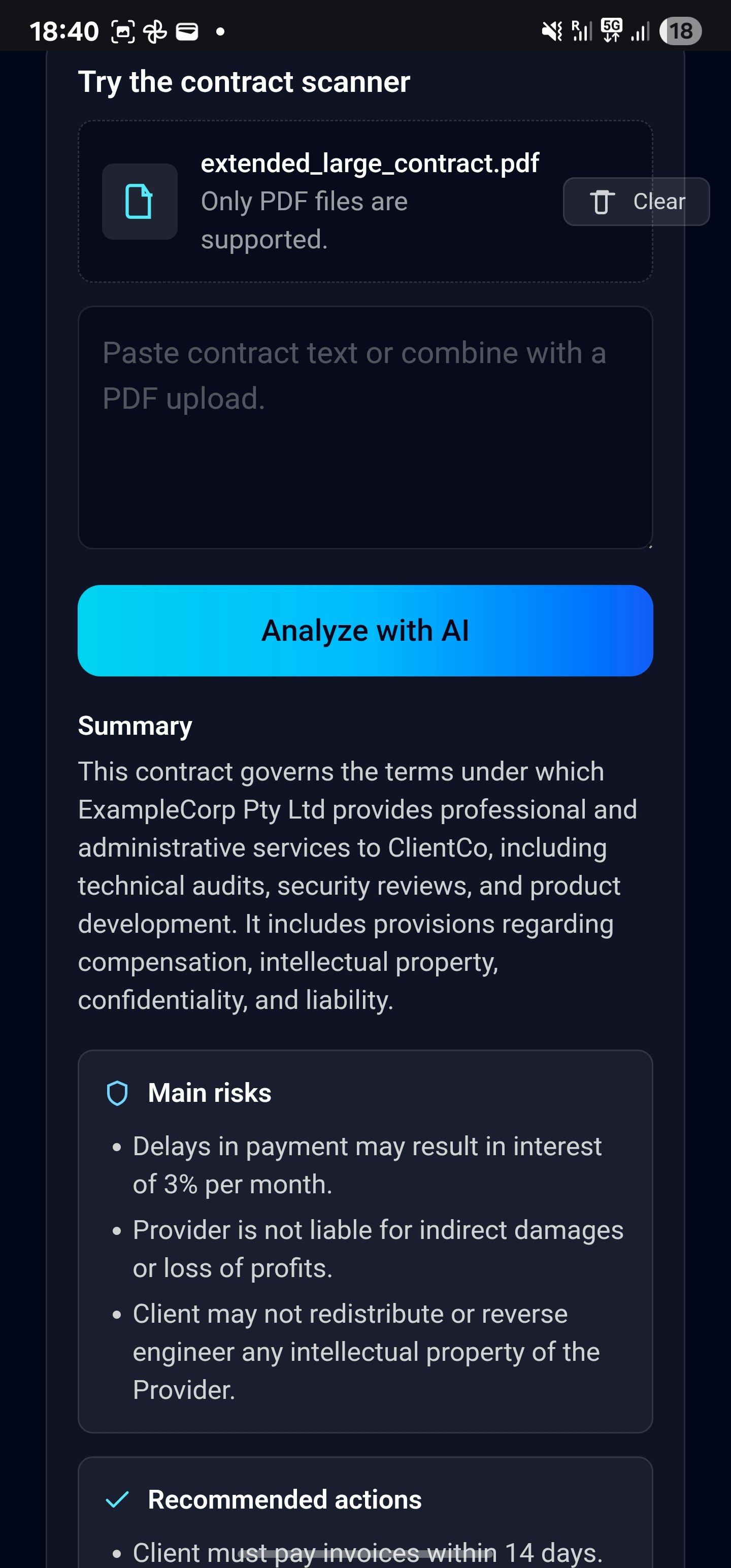 ContractGuard AI, Upload any contract screenshot 3