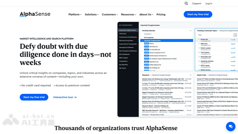 AlphaSense screenshot 1