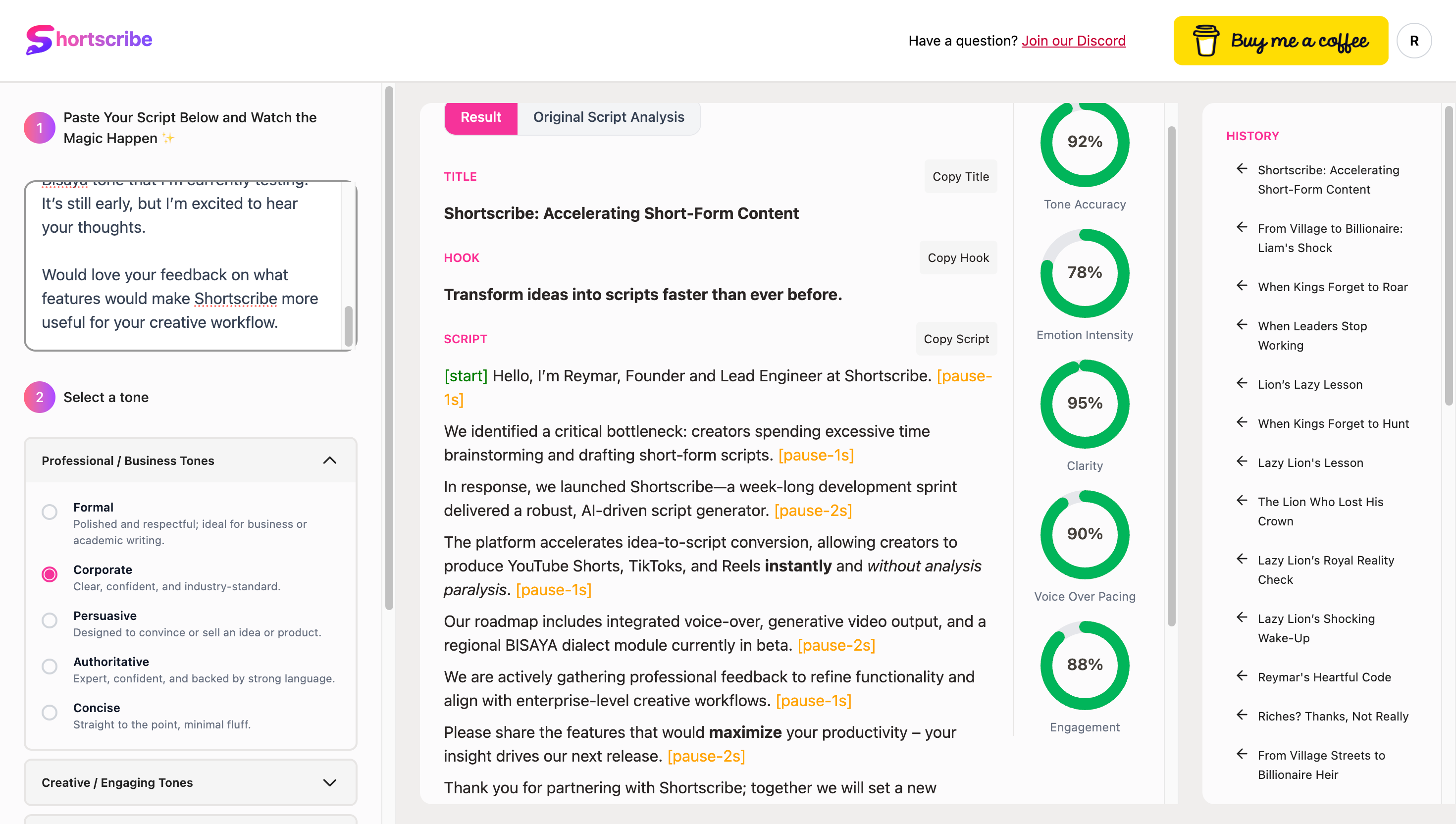 Shortscribe – Script It Easy screenshot 1