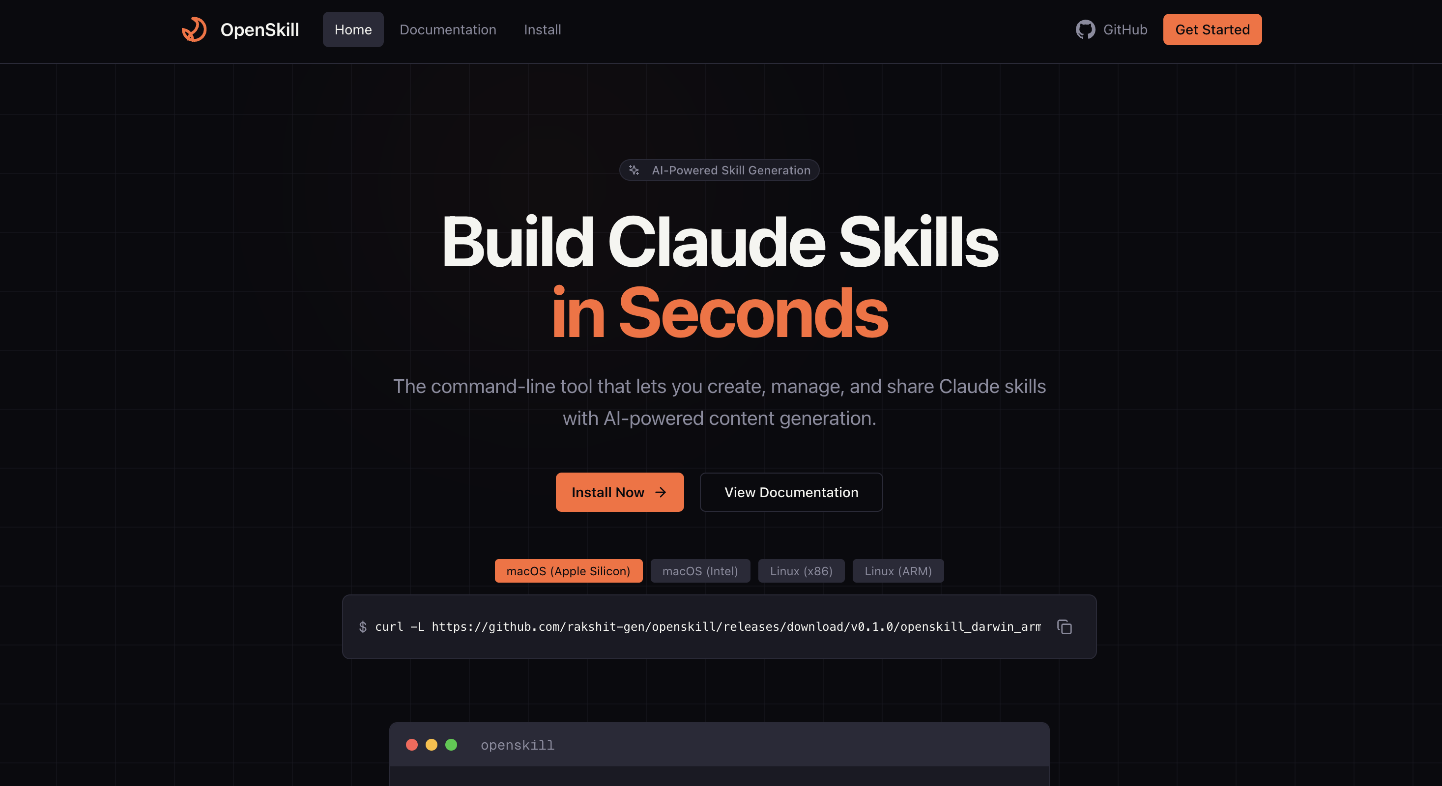 OpenSkill screenshot 1