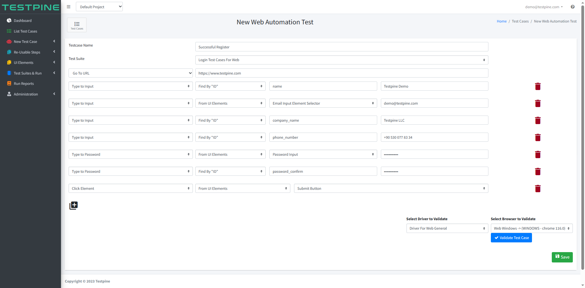 Testpine screenshot 1