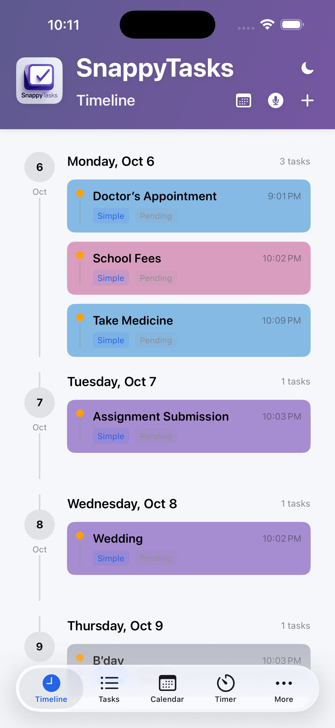 SnappyTasks screenshot 1