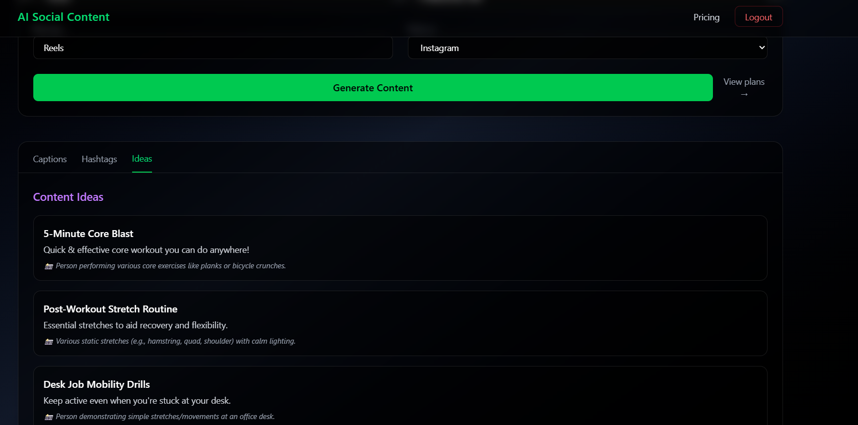 AI Social Content Generator screenshot 3