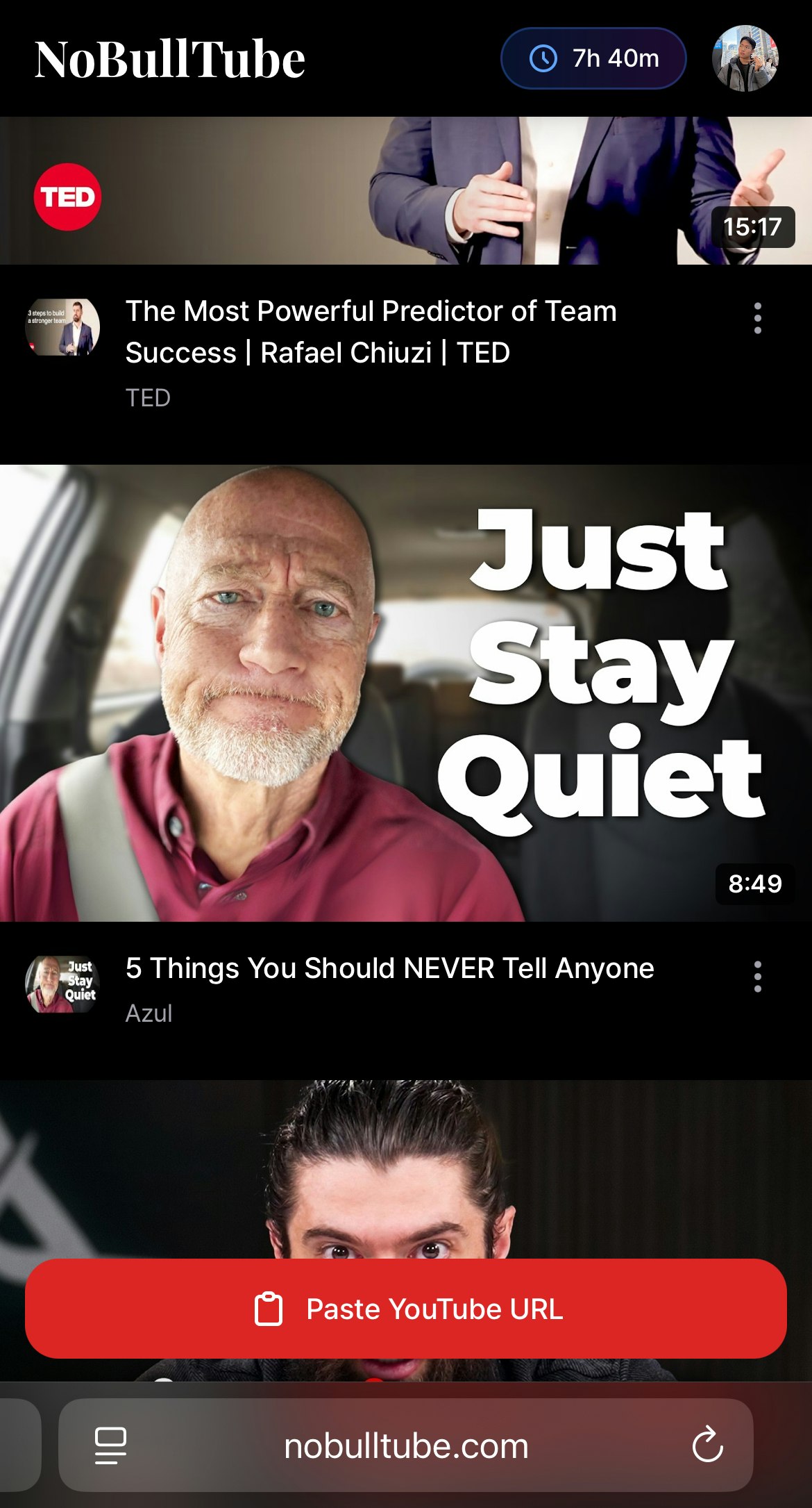NoBullTube screenshot 2