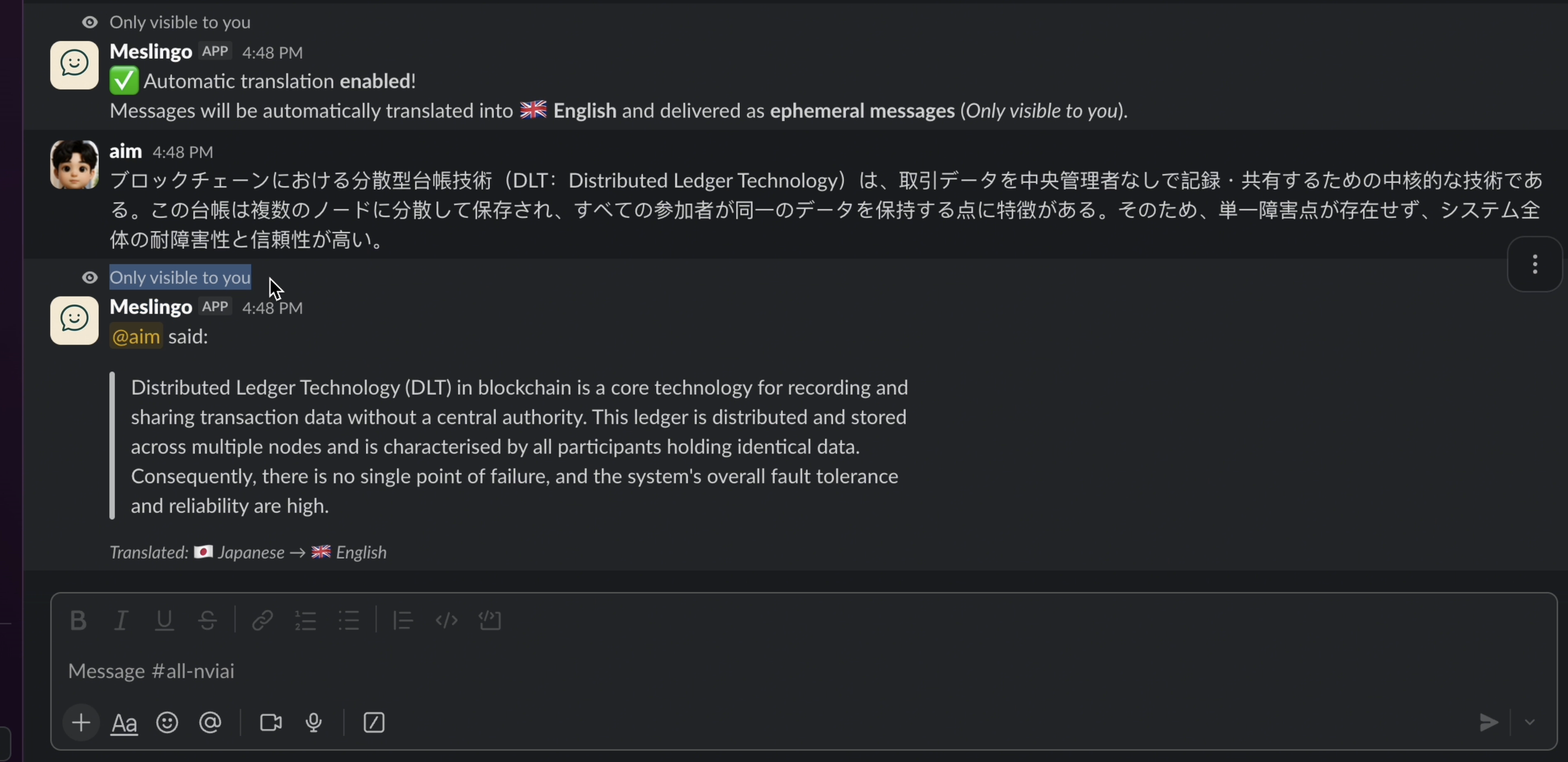 Meslingo Slack App screenshot 6
