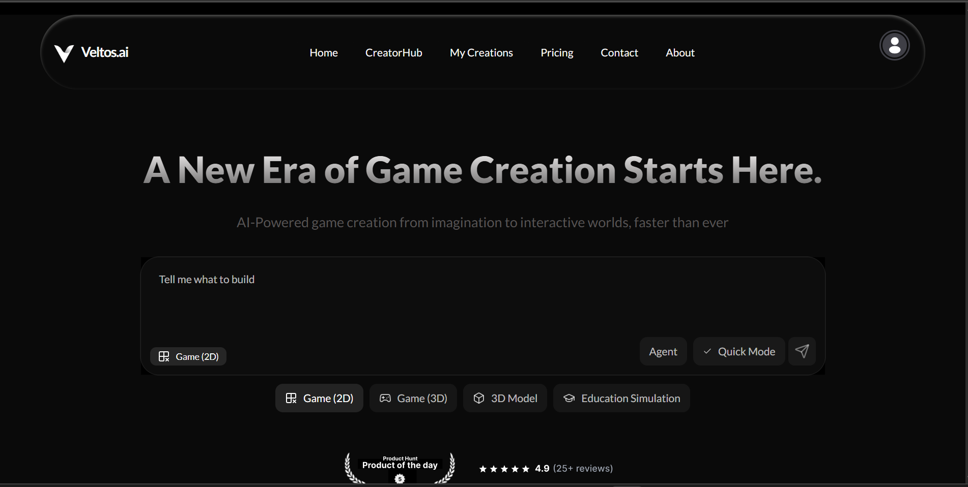 Veltos.ai 2.0 (AI game generator) screenshot 1
