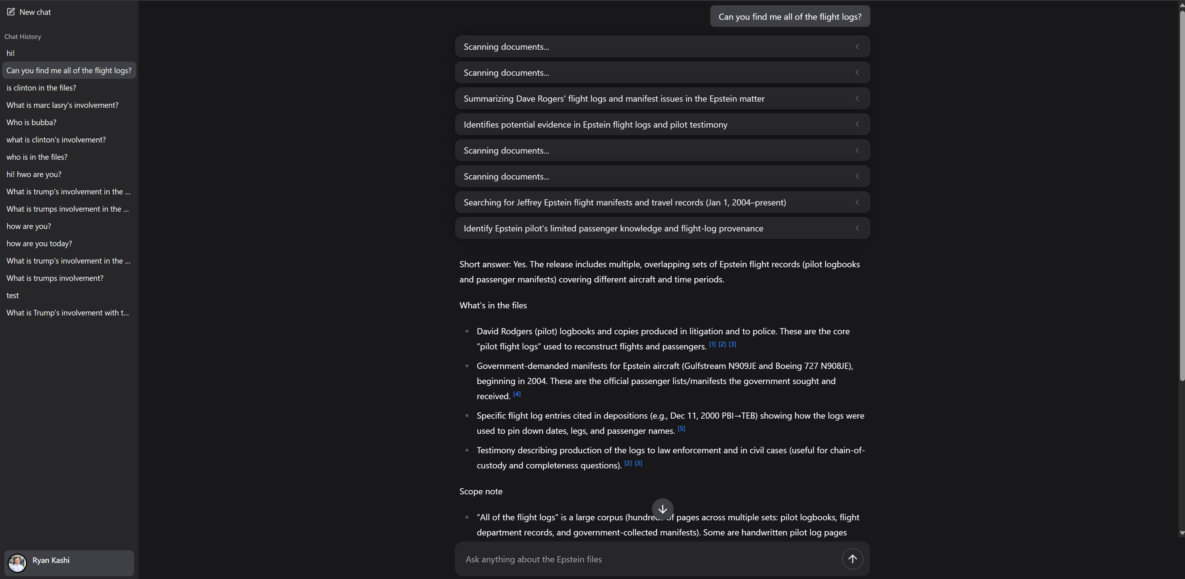 EpsteinGPT screenshot 3
