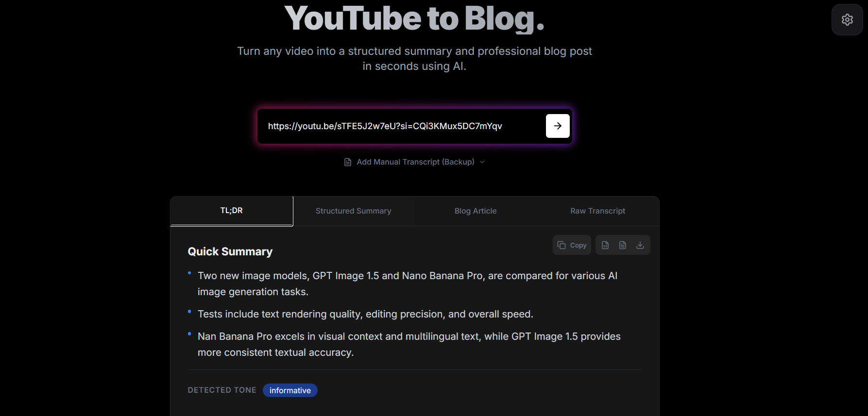 Tubeblogger screenshot 1