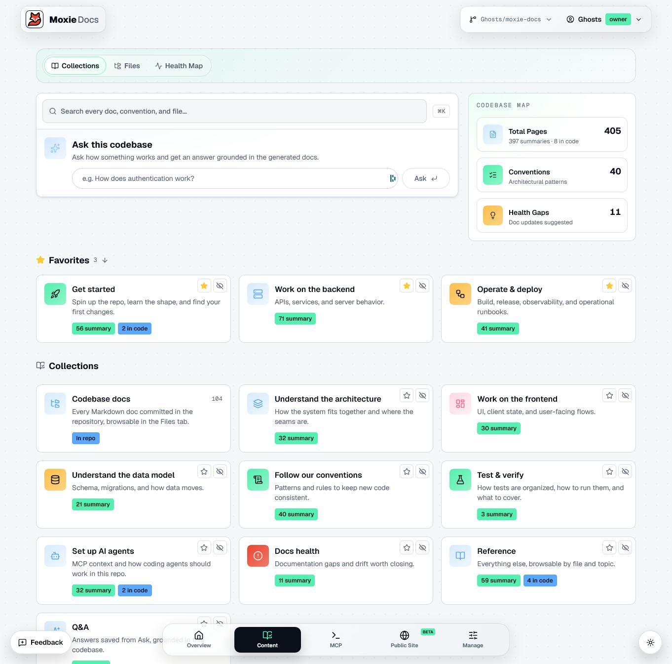 Moxie Docs: Knowledgebases screenshot 2