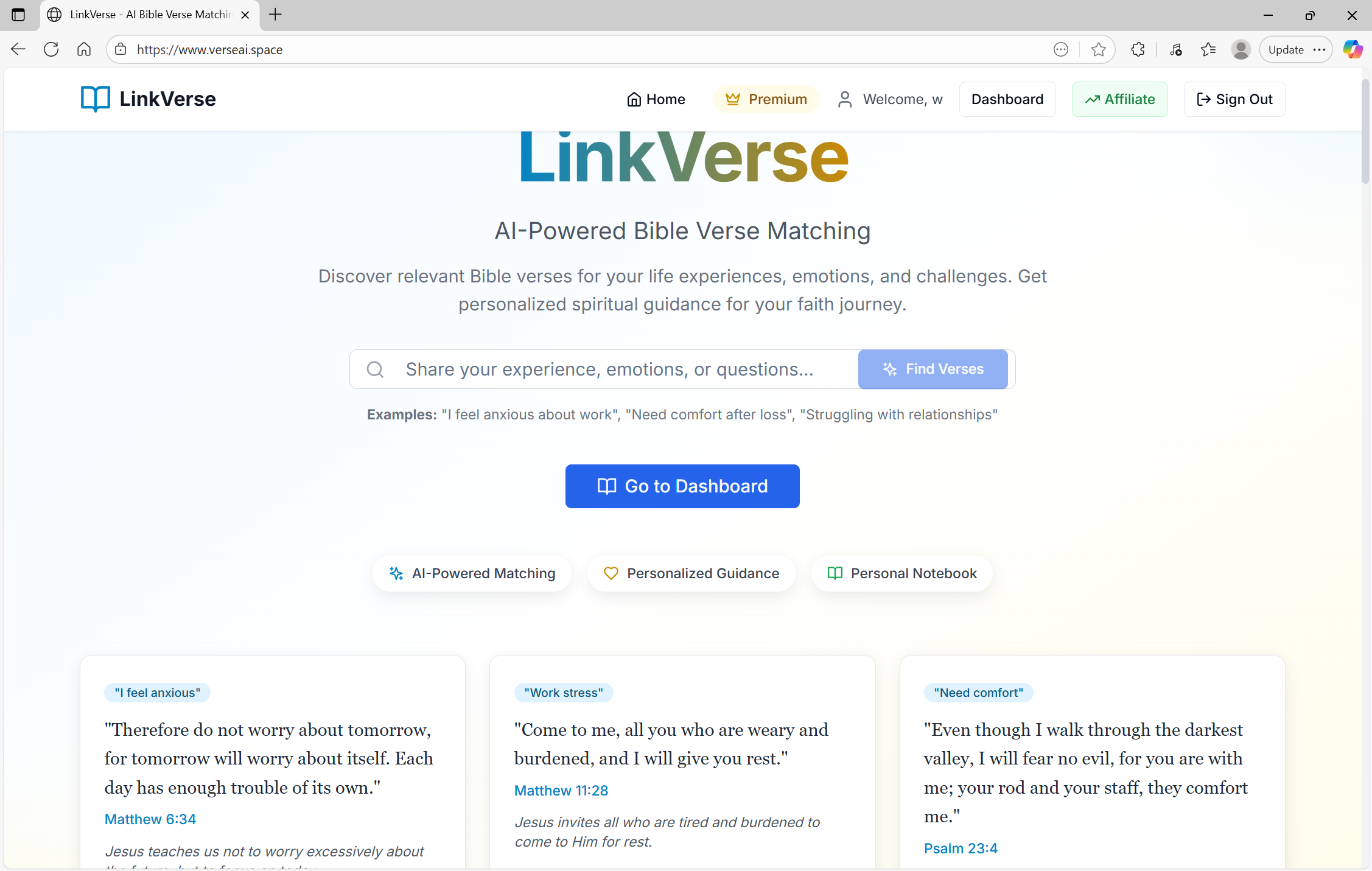 LinkVerse - AI Bible Verse Search screenshot 1