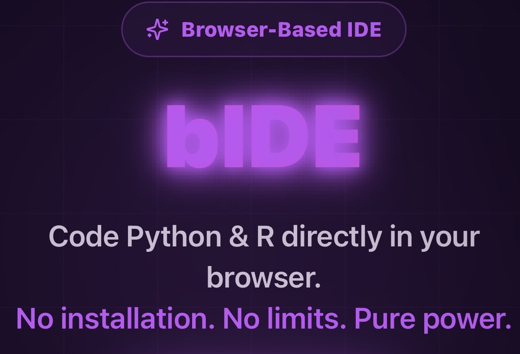 bIDE (Browser IDE for Python, R and etc) screenshot 1