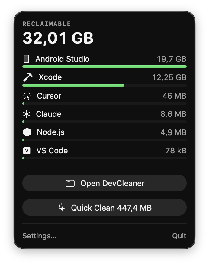 DevCleaner screenshot 6