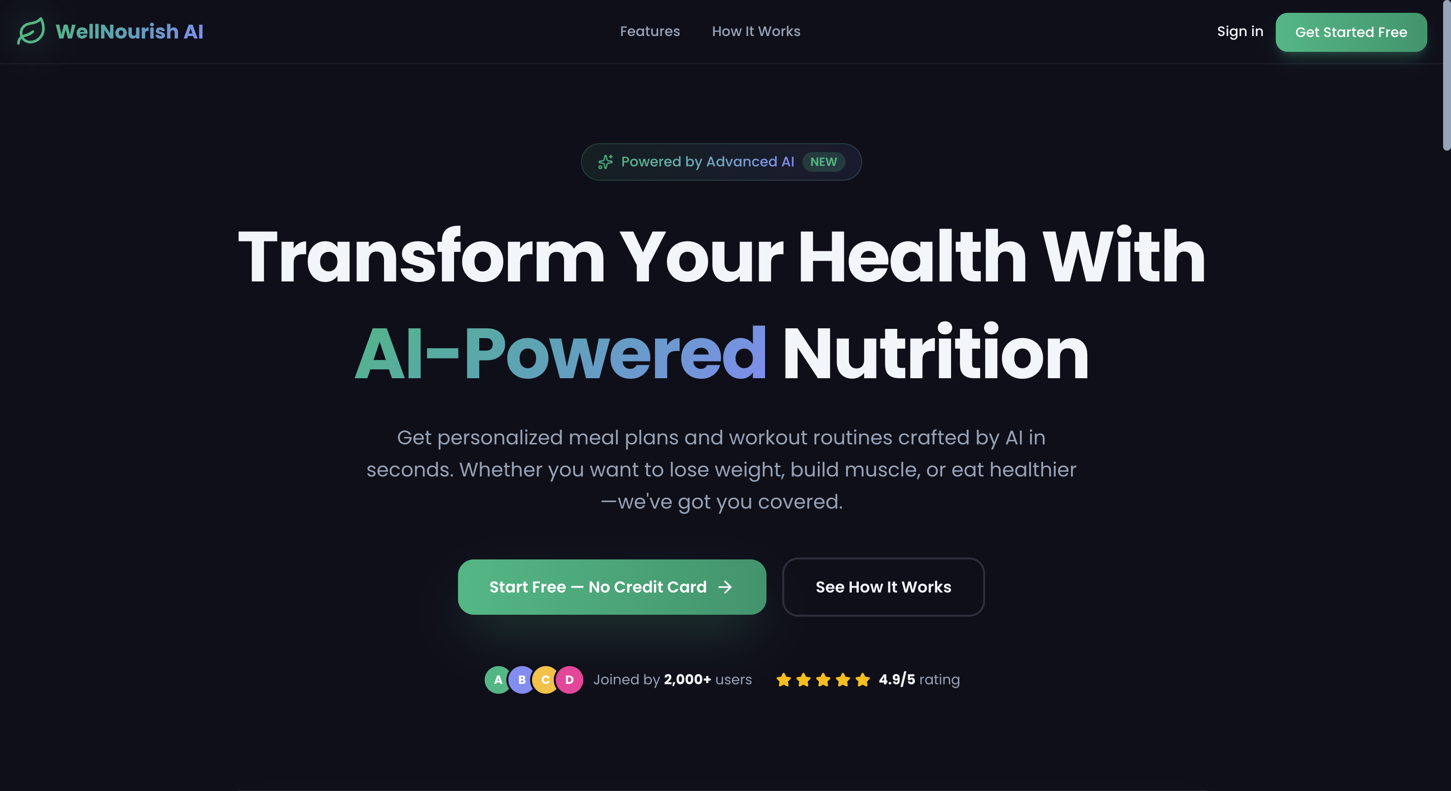 WellNourish AI screenshot 1