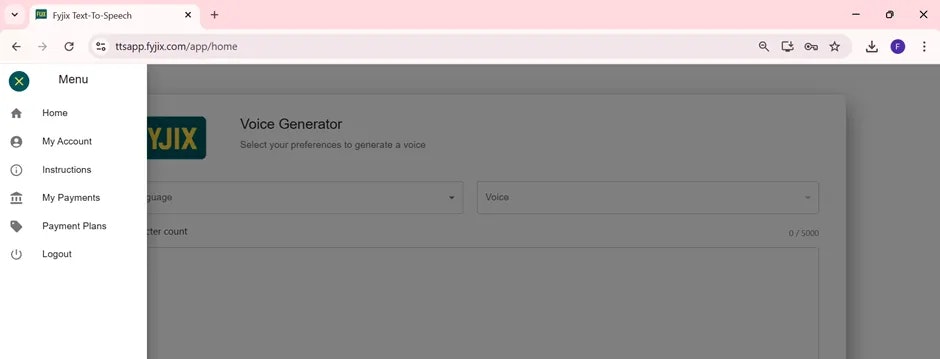 Fyjix TTS screenshot 2