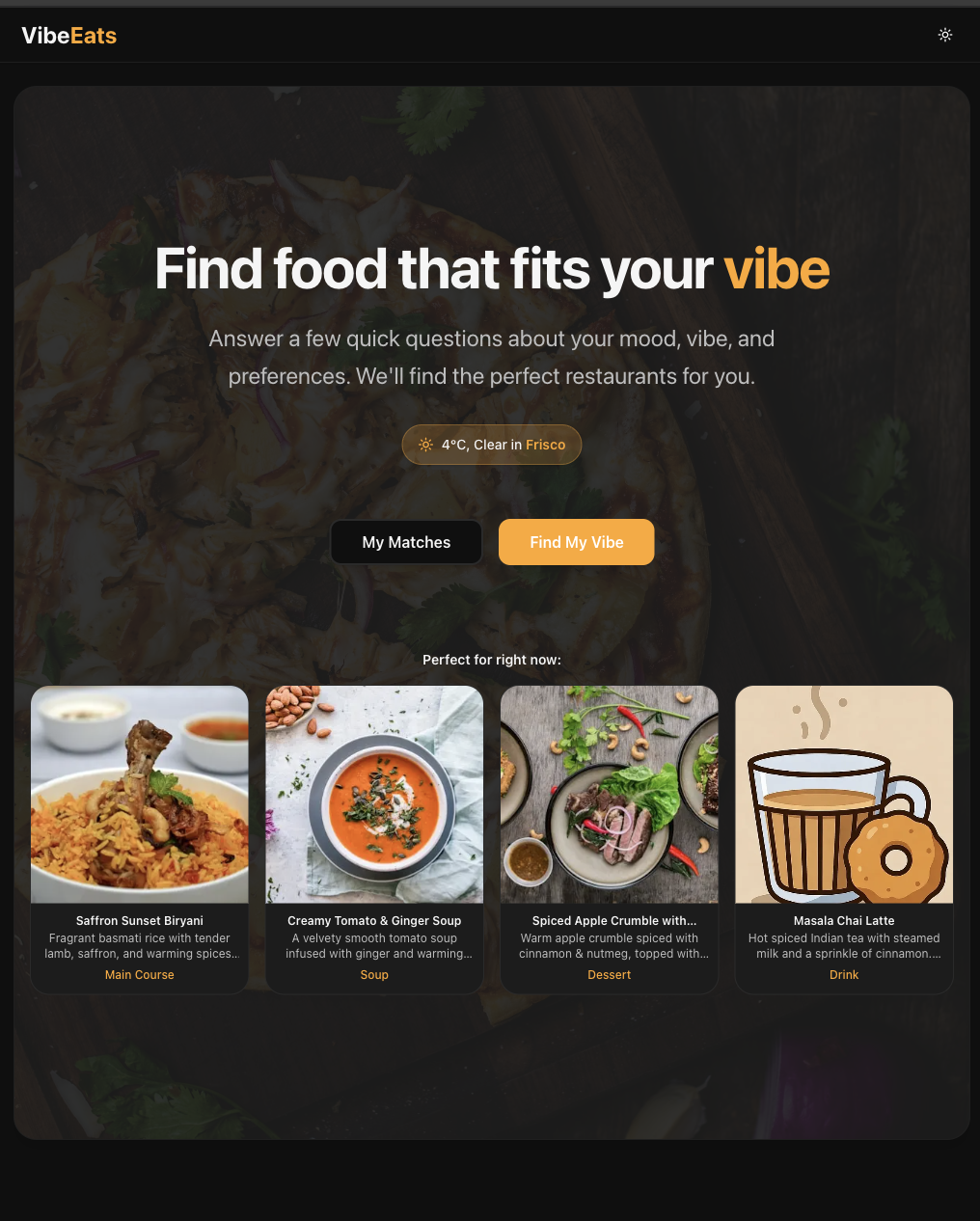 VibeEats screenshot 2