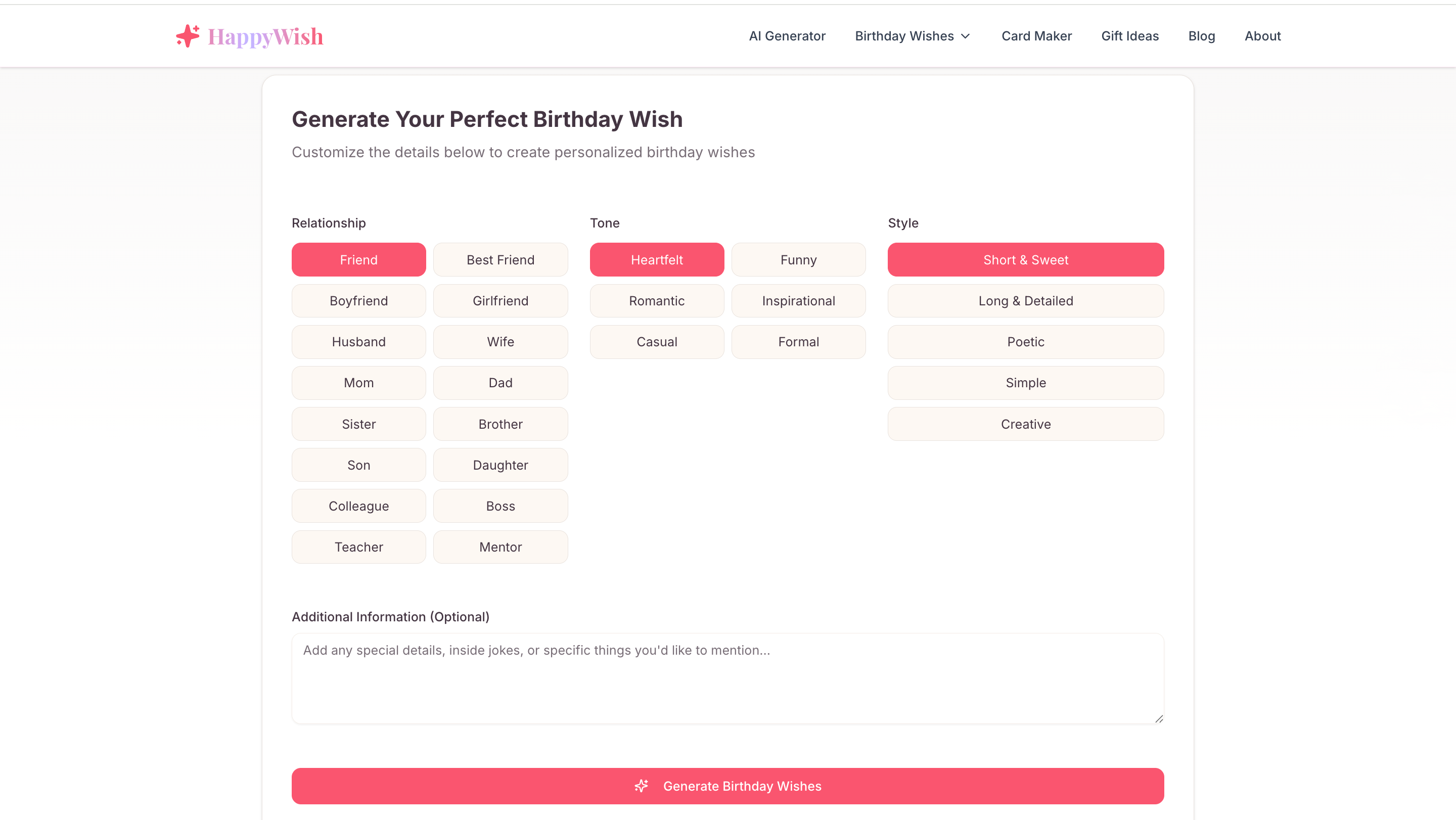 HappyWish screenshot 2