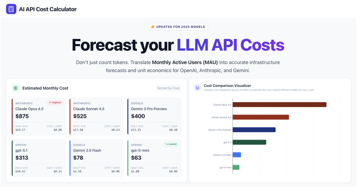 AI API Cost Calculator screenshot 1