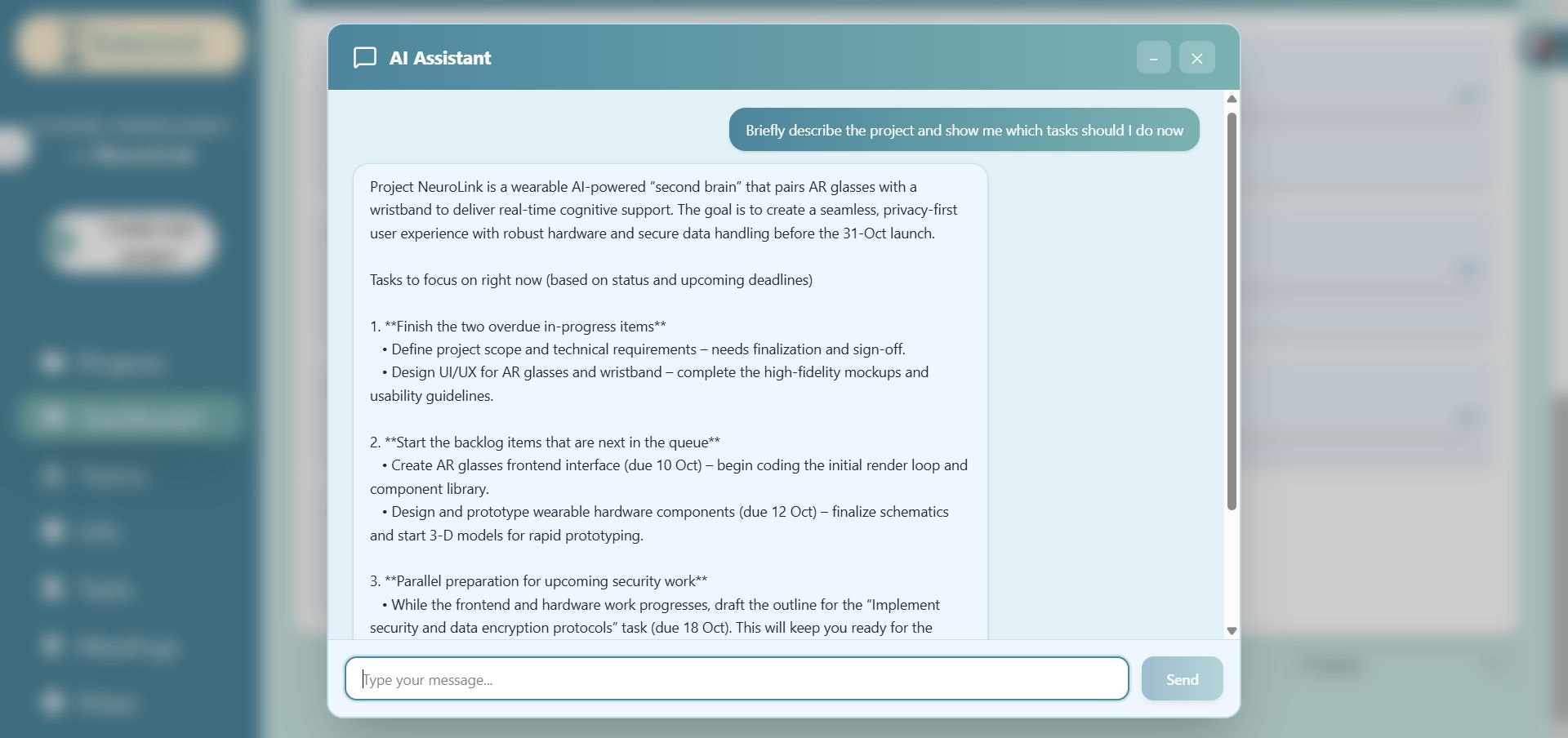 Krono - AI Assisted project manager screenshot 3