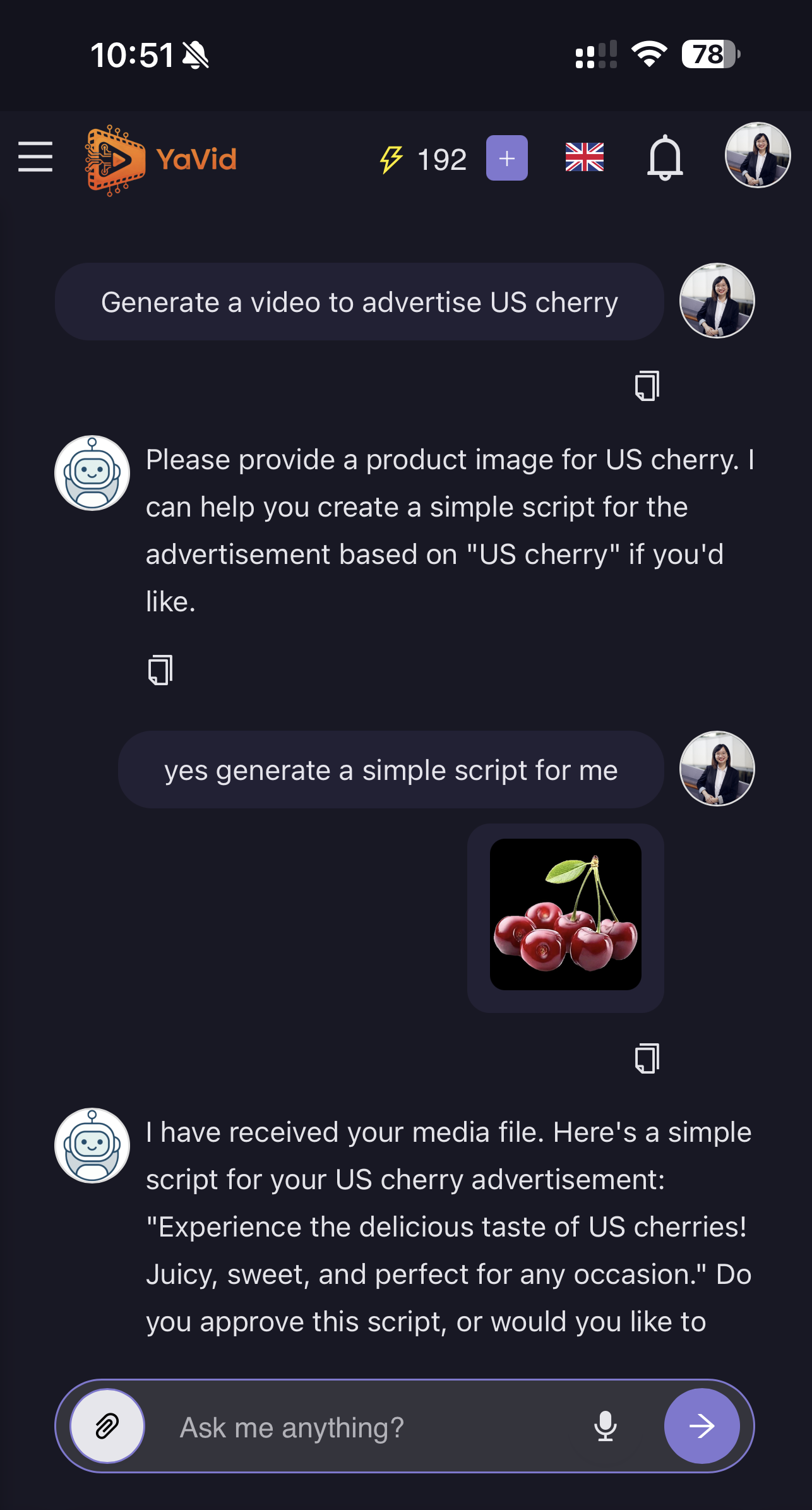 YaVid - Chat mode available screenshot 1