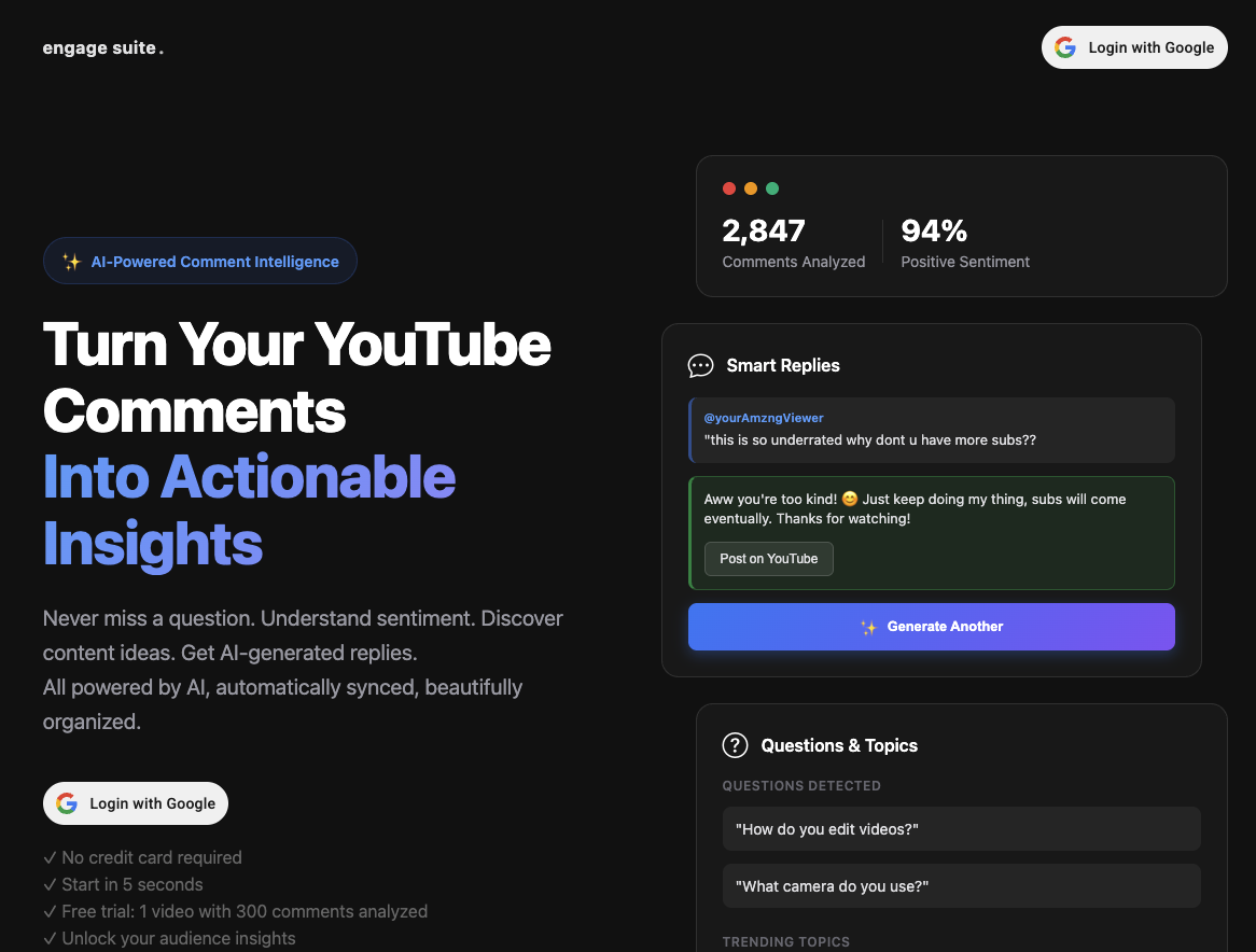 engage suite. screenshot 1